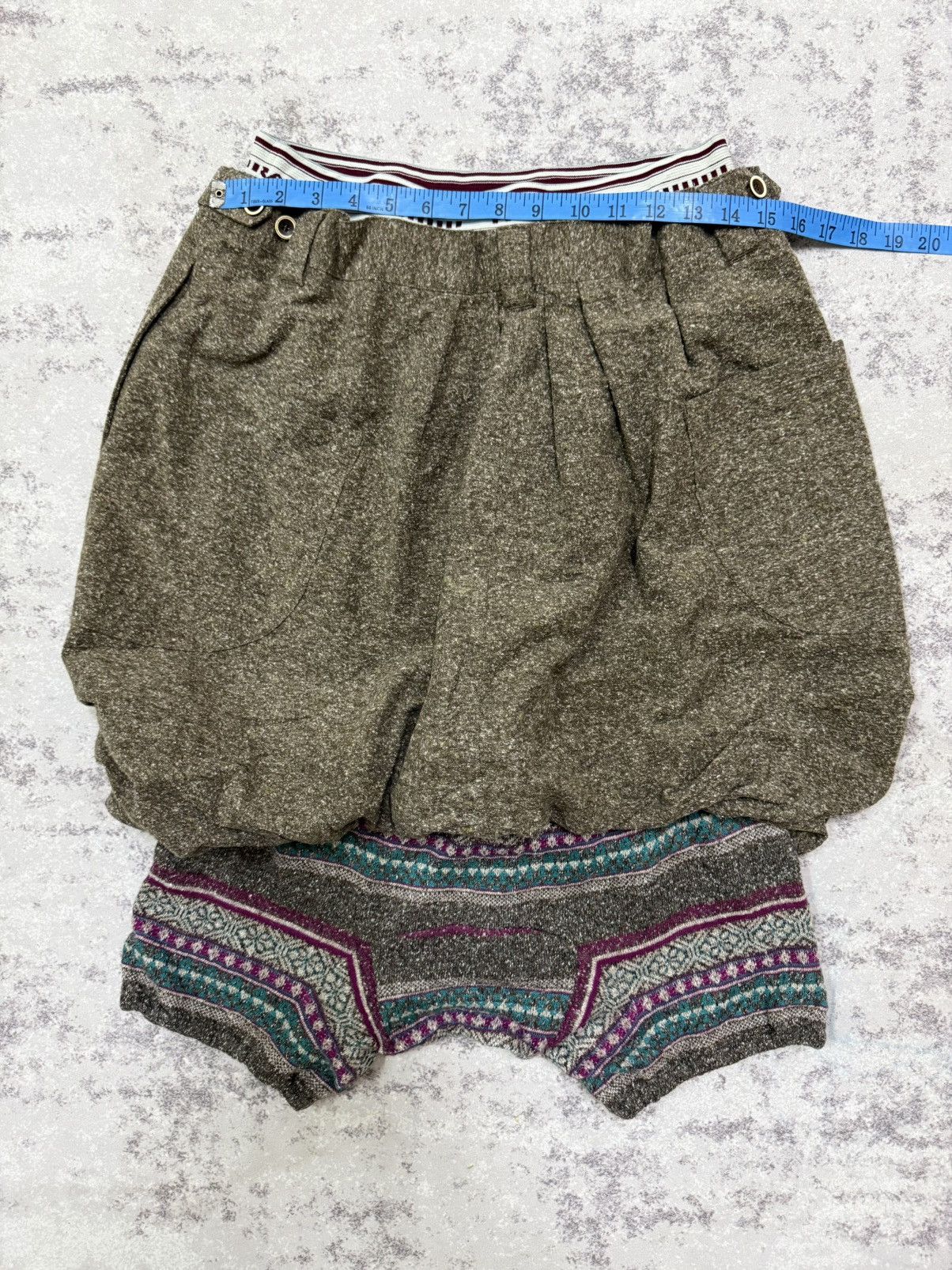 Issey Miyake Frapbois Issey Miyake Layered Balloon Wool Knit Short Pants Size 29" - 13 Thumbnail