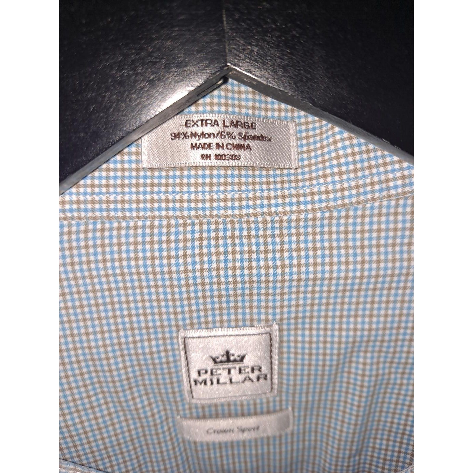 Peter Millar Peter Millar Crown Sport Blue and Brown Button Up Shirt Size Size US XL / EU 56 / 4 - 4 Thumbnail