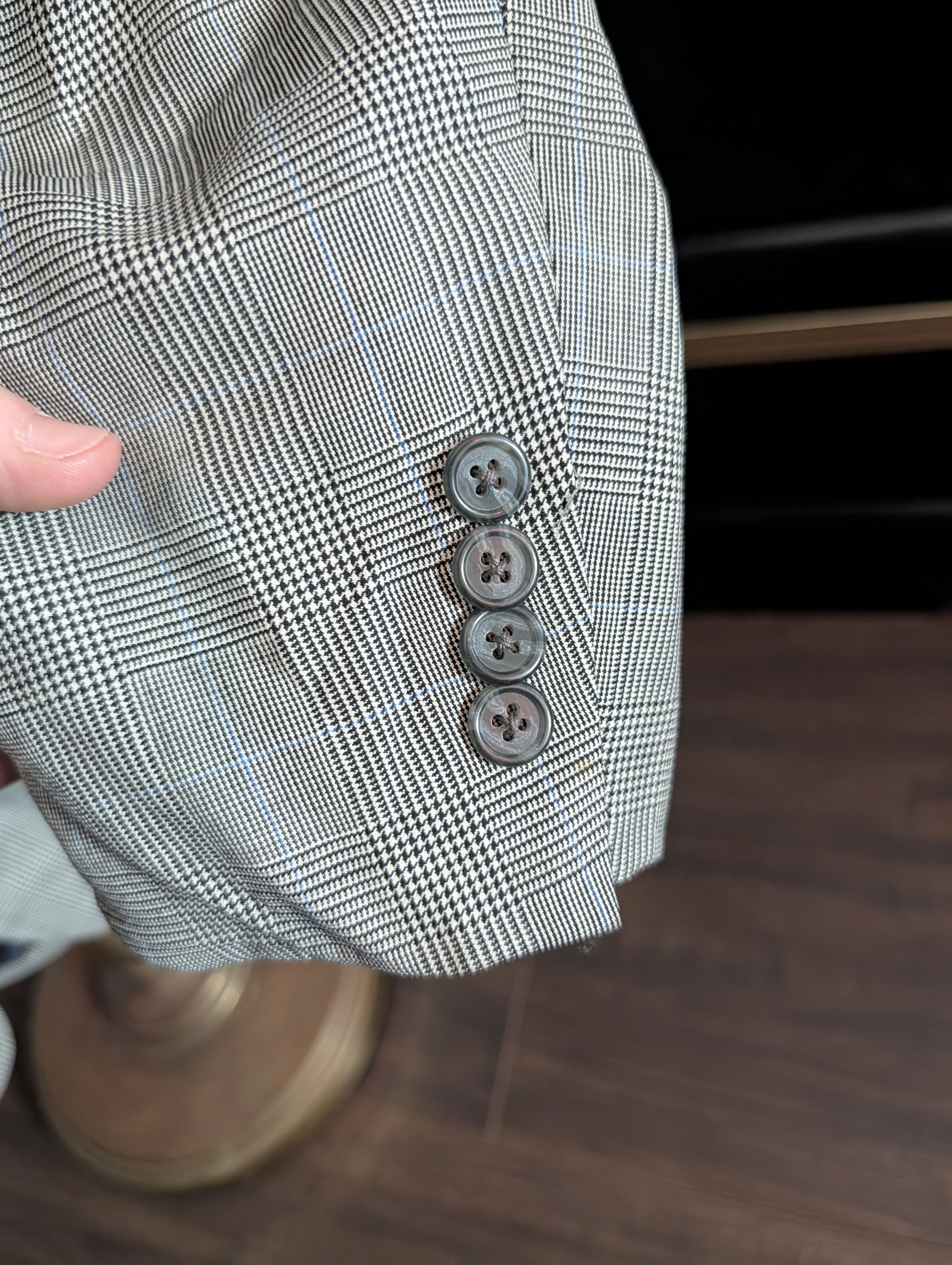 Freeman H FREEMAN & SON Bespoke Houndstooth Plaid Vtg Jacket Size 44L - 5 Thumbnail