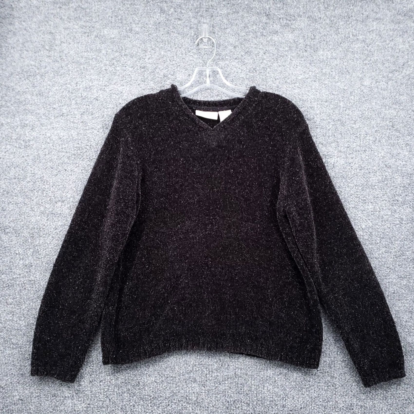 Croft & Barrow Croft & Barrow Womens S Small Black Pullover Sweater Metallic Long Sleeves Knit Size S / US 4 / IT 40 - 2 Thumbnail