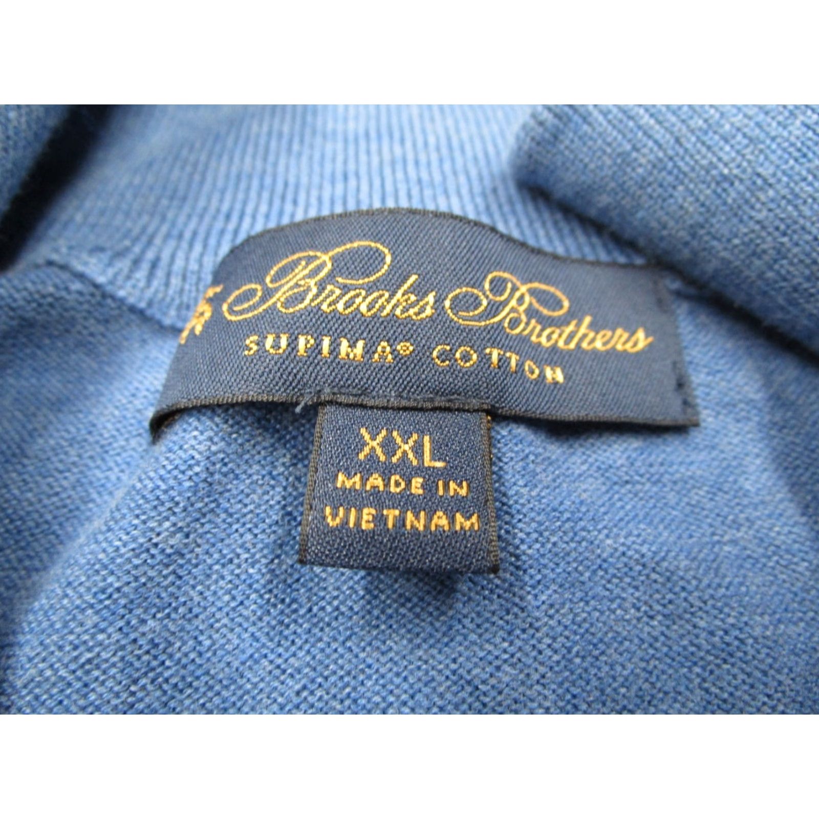 Brooks Brothers Brooks Brothers Sweater Men 2XL Blue Supima Cotton 1/4 Zip Pullover Knit Mens Size US XXL / EU 58 / 5 - 3 Thumbnail