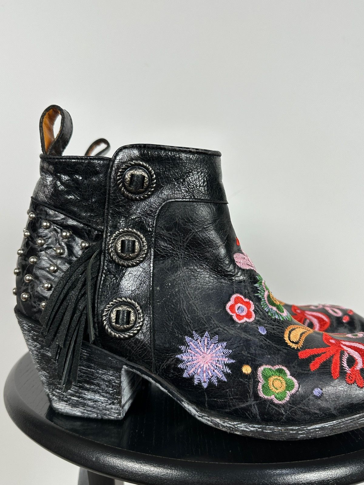 Old Gringo Mexicana Old Gringo Leather Cowboy Floral Ankle Boots Size US 9.5 / IT 39.5 - 16 Thumbnail