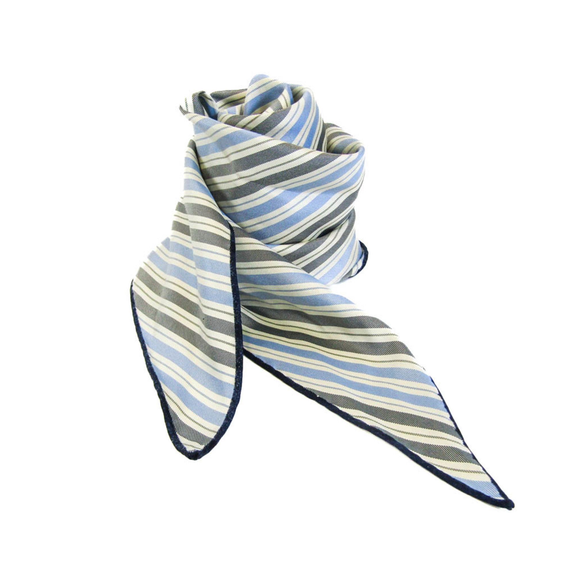 image of Hermes Losange Gm Women's Silk Stole Gray,light Blue,navy,white in Grey