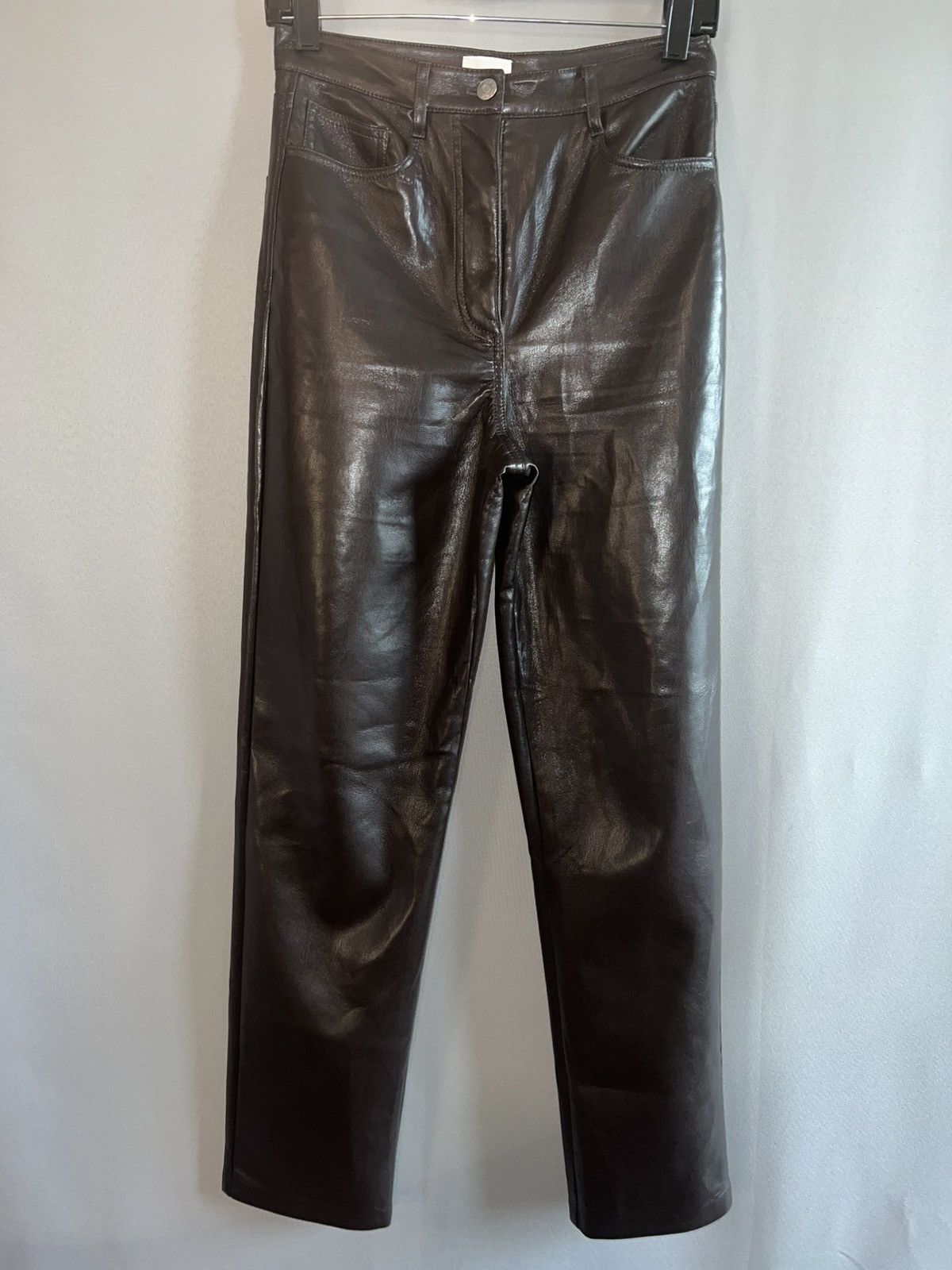 Aritzia Wilfred Aritzia Melina Vegan Leather Pants Brown - 4 Size 27" / US 4 / IT 40 - 1 Thumbnail