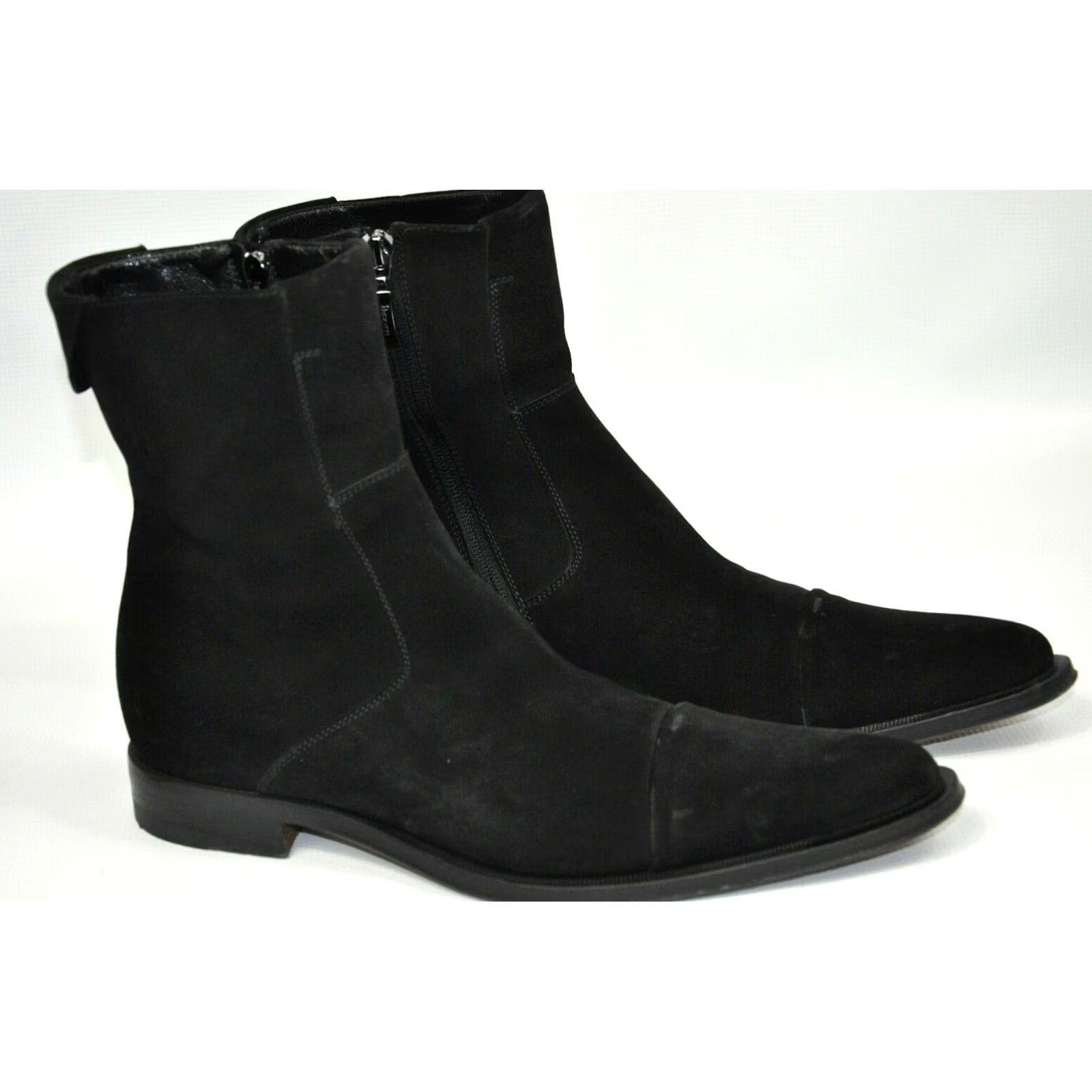 Vintage Cesare Paciotti Suede Leather Boots Black UK 8.5 US 9.5 Men Ankle Boots Leather Lining Black Shoes Size US 10 / EU 43 - 2 Thumbnail