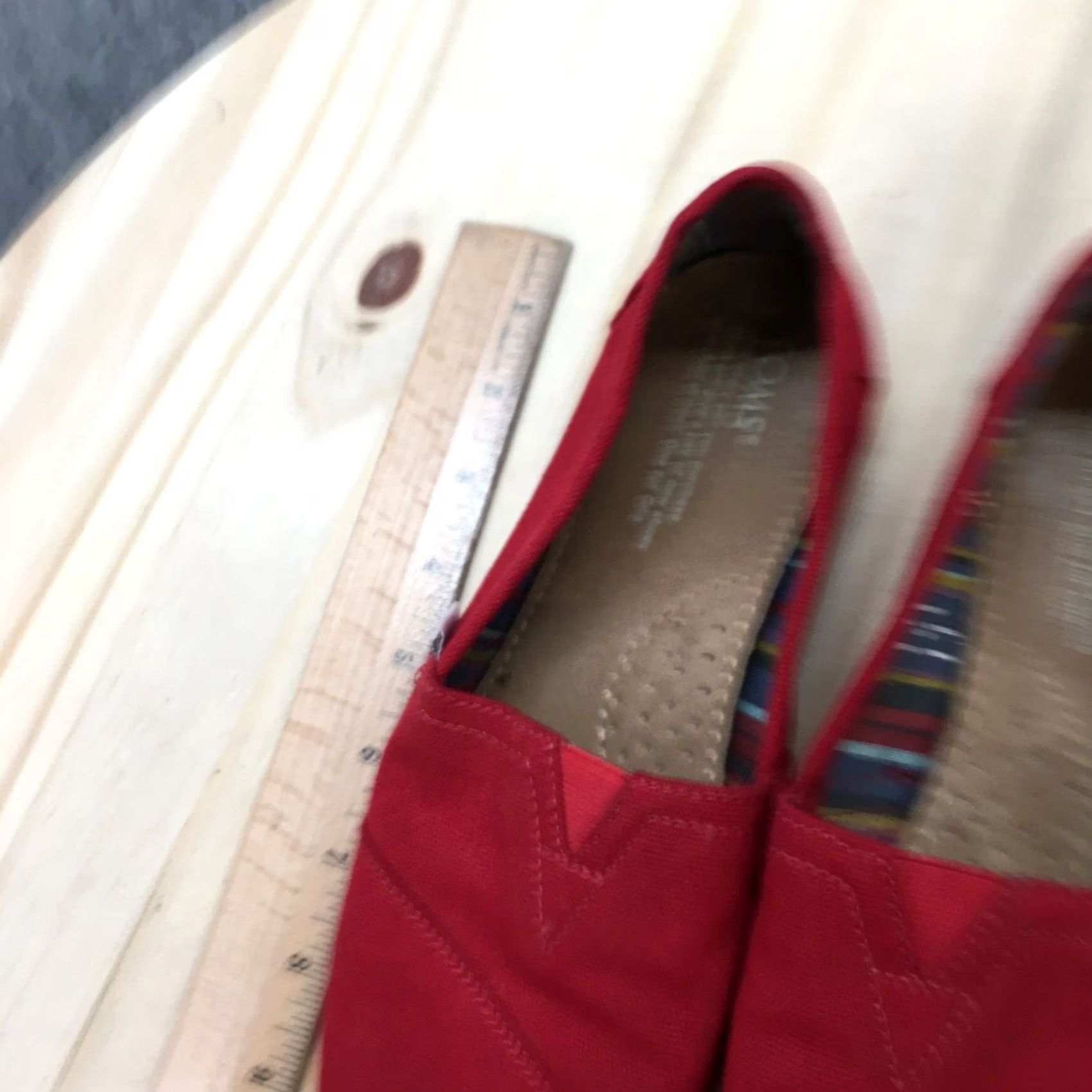 Toms TOMS Loafer Womens 7.5 Red Alpargata Classic Slip On Casual Comfort Canvas Size US 8 / IT 38 - 5 Thumbnail