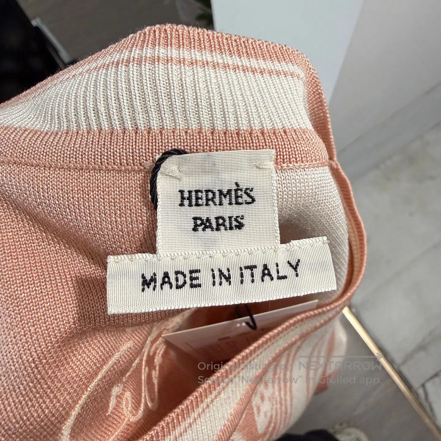 Hermes Hermes Pink and white knit short-sleeve| Size XS / US 0-2 / IT 36-38 - 3 Thumbnail