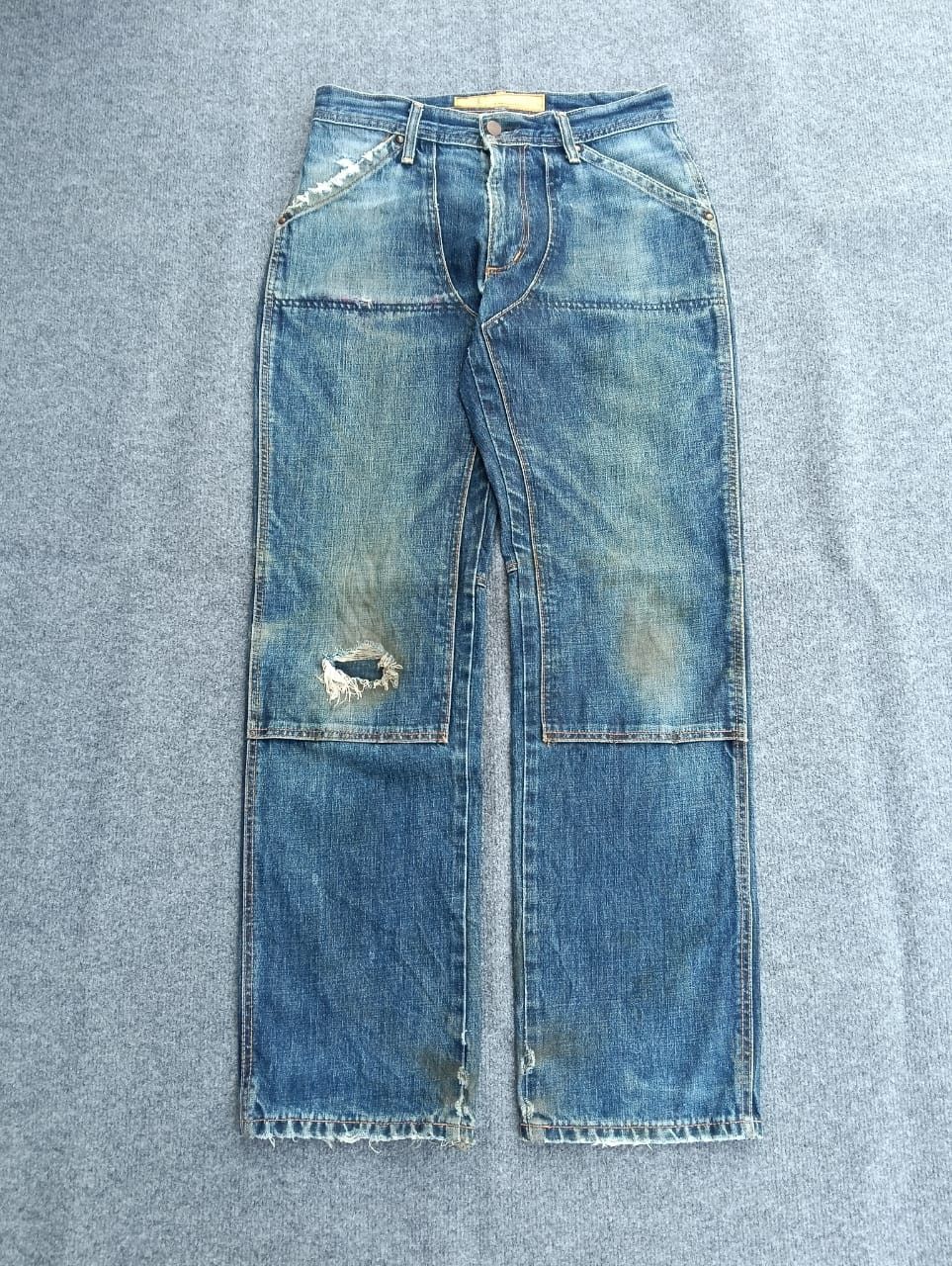 Edwin Vintage Edwin Nexus "E" Design Double Knee distressed denim. Size US 29 - 1 Thumbnail