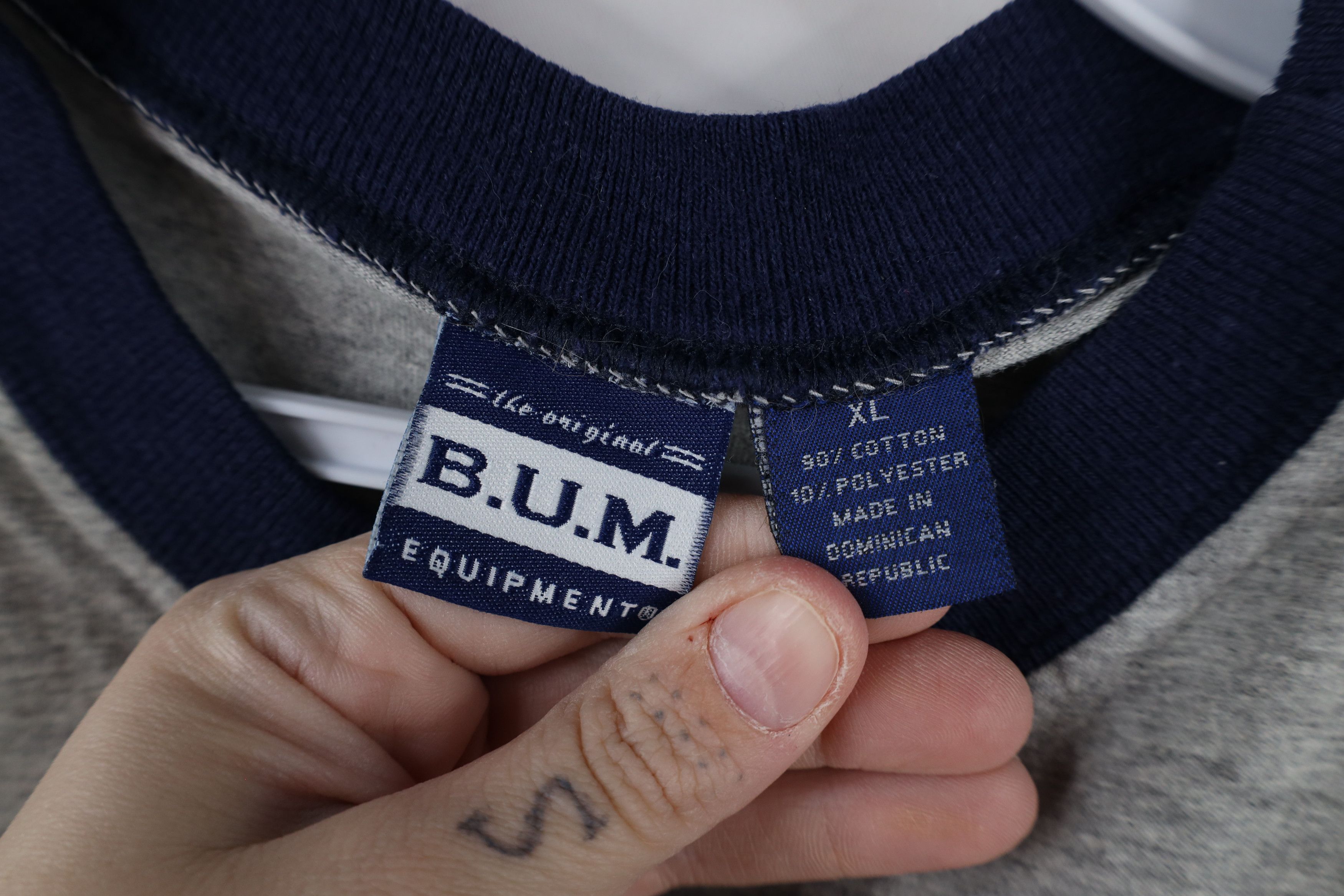 Vintage Vintage 90s Bum Equipment Spell Striped Short Sleeve T-Shirt Size US XL / EU 56 / 4 - 9 Thumbnail