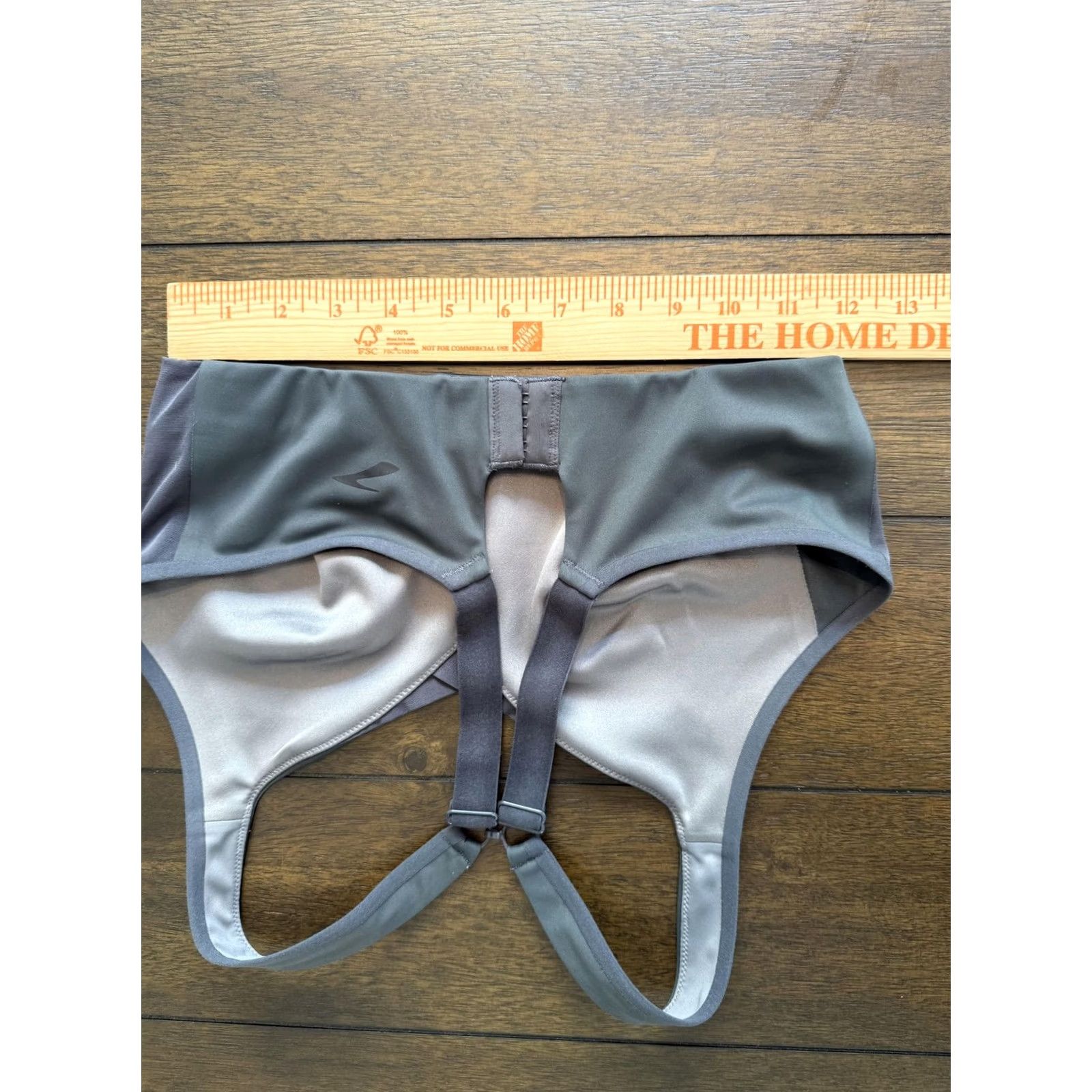 Brooks Brooks Sports Bra Womens Medium Gray Racerback Running Gym Adjustable Hook Eye Size ONE SIZE - 4 Thumbnail