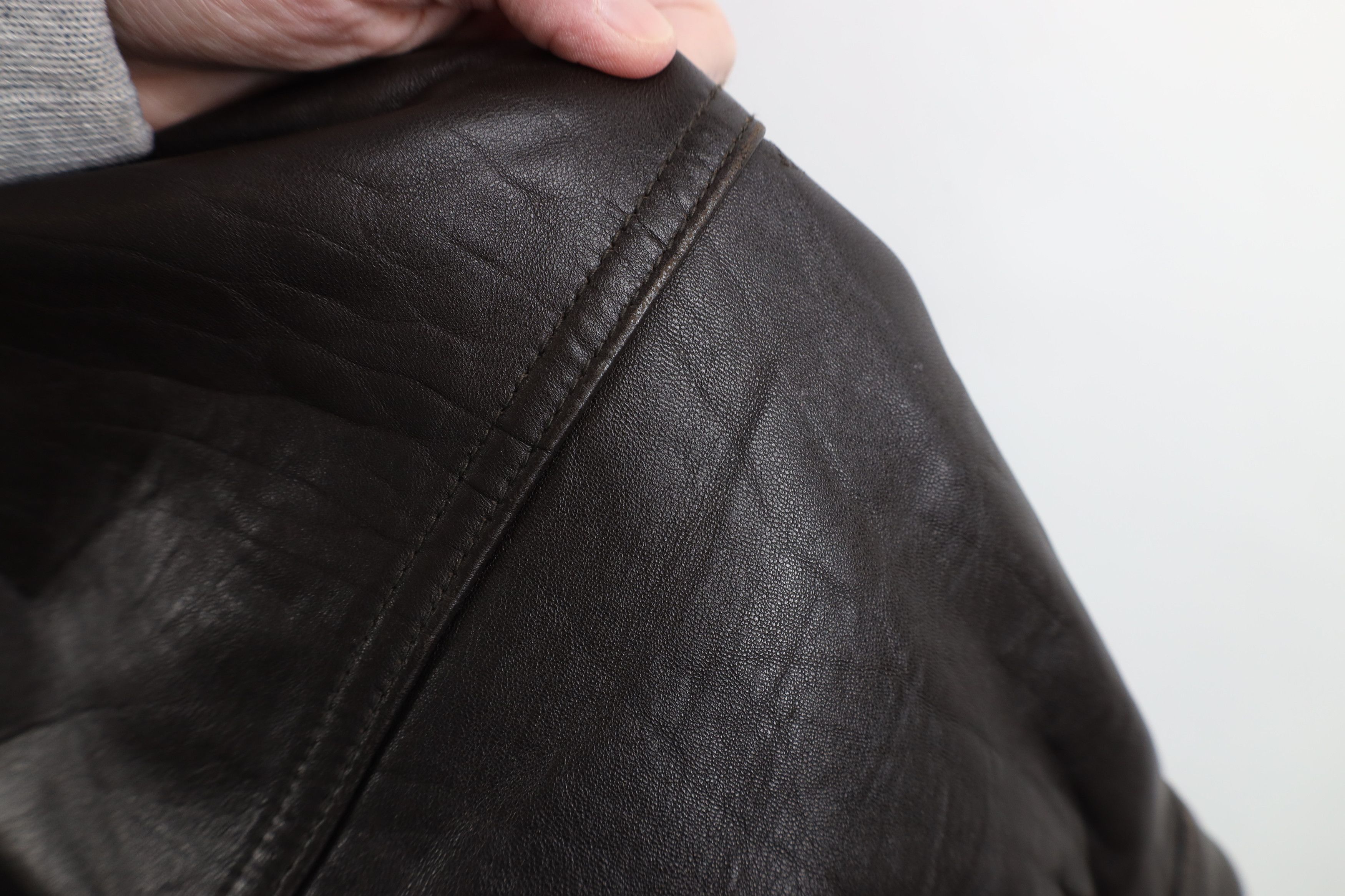 Vintage Vintage 90s Streetwear Full Zip Leather Bomber Jacket Brown Size US XL / EU 56 / 4 - 9 Thumbnail