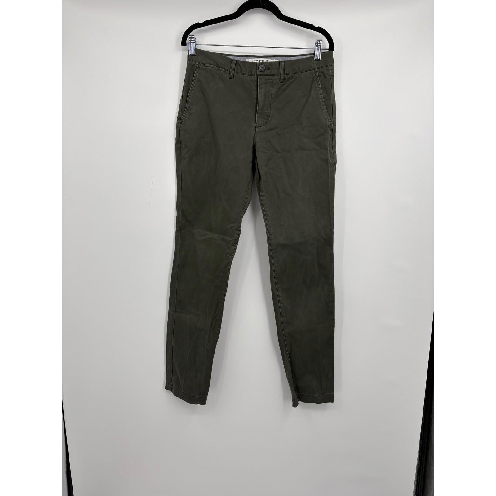 Lacoste Lacoste Mens Slim Fit Chinos Pants Khaki Green Size 34 x 34 Size US 34 / EU 50 - 2 Thumbnail
