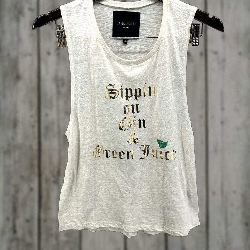 Le Superbe Le Superbe Tank Top Womens M Ivory Snoop Hip Hop Classic Tank Top for Women XS- XL Size M / US 6-8 / IT 42-44 - 1 Thumbnail