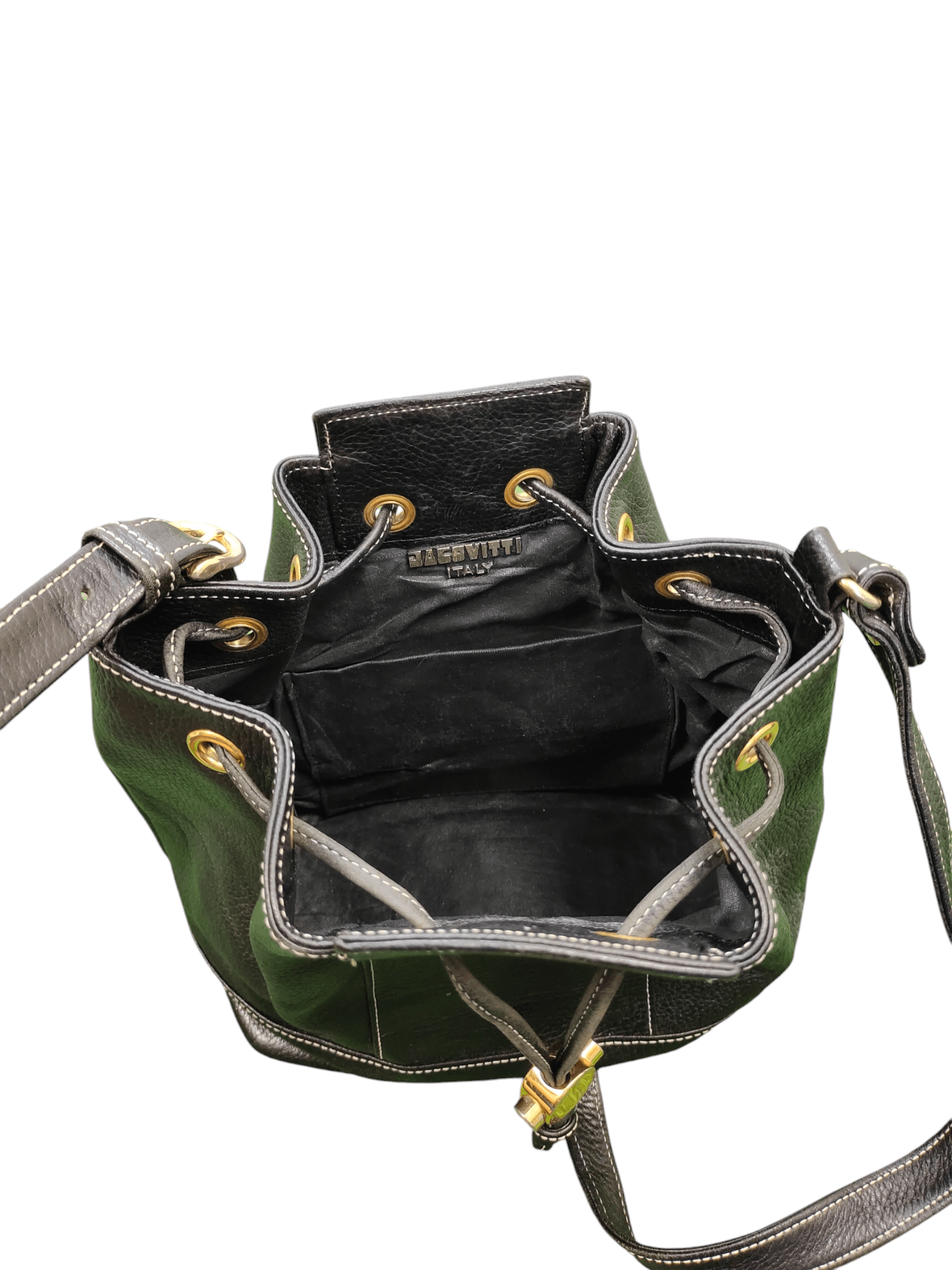 Leather Vintage Jacovitti Italy Patina Full Leather Bucket Bag Size ONE SIZE - 12 Thumbnail