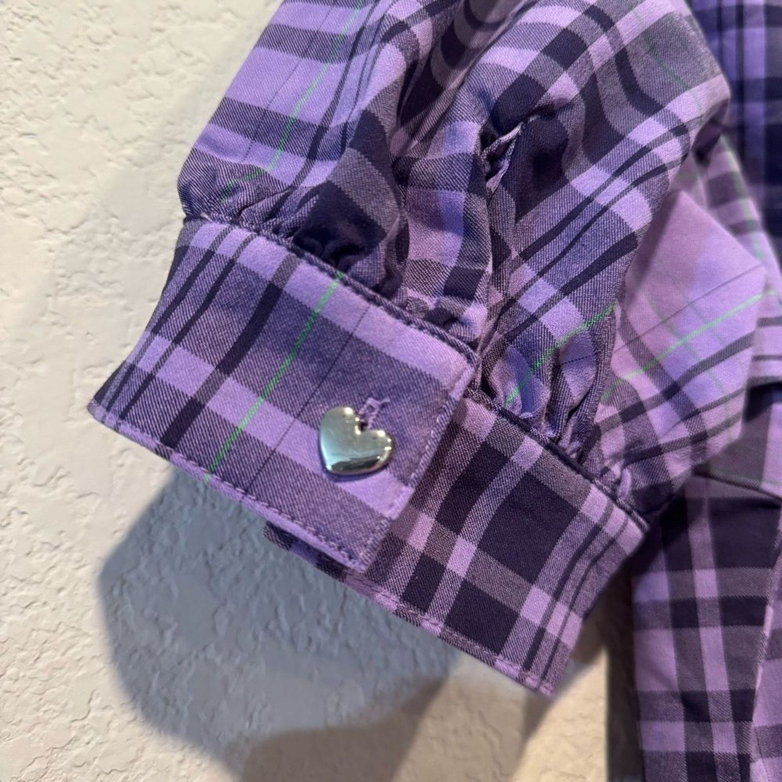 Killstar Killstar Purple Plaid Cropped Top Heart Buttons Tie Front M Size M / US 6-8 / IT 42-44 - 7 Thumbnail