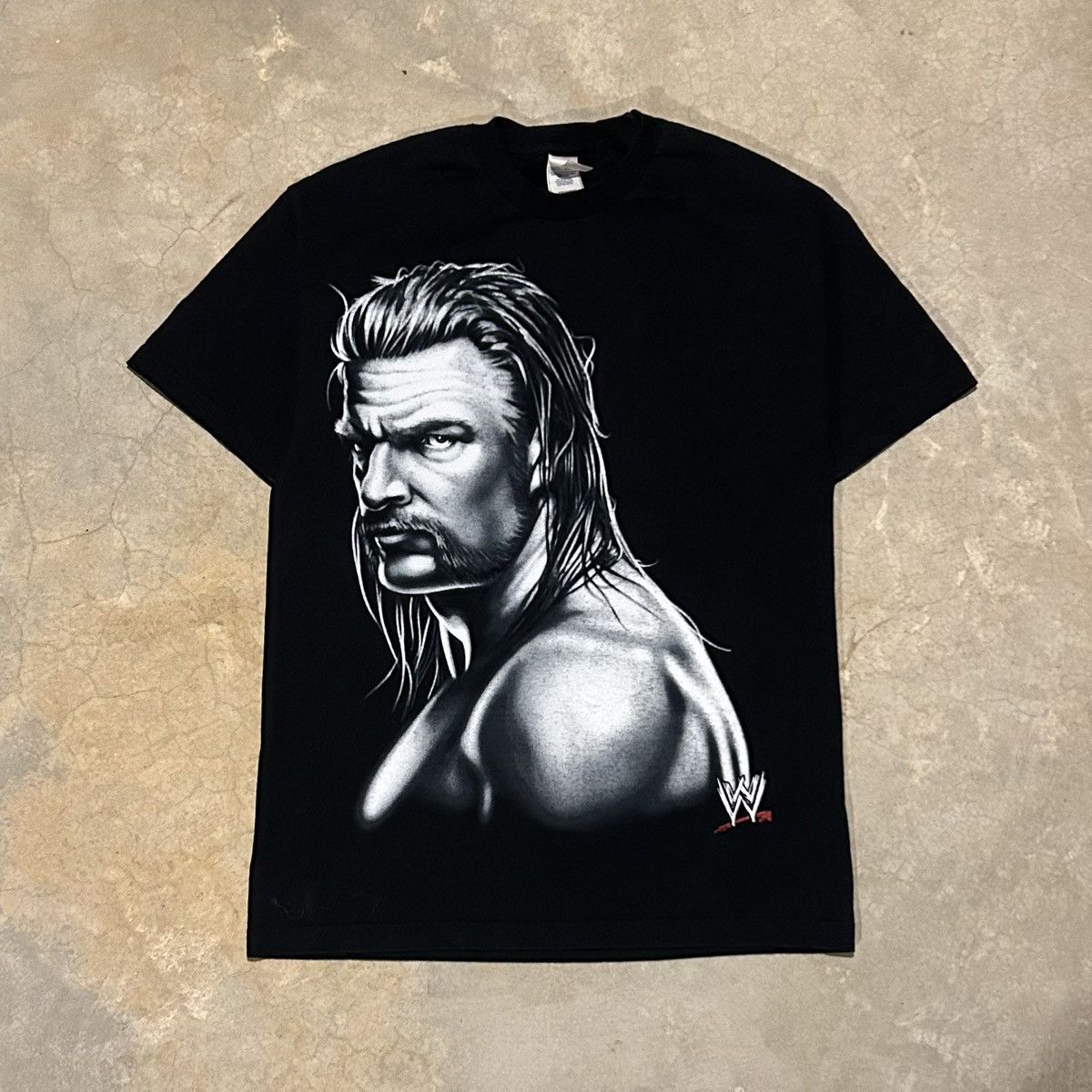 Crazy Vintage Y2K Triple H Big Face Wrestling Tee WWE WCW