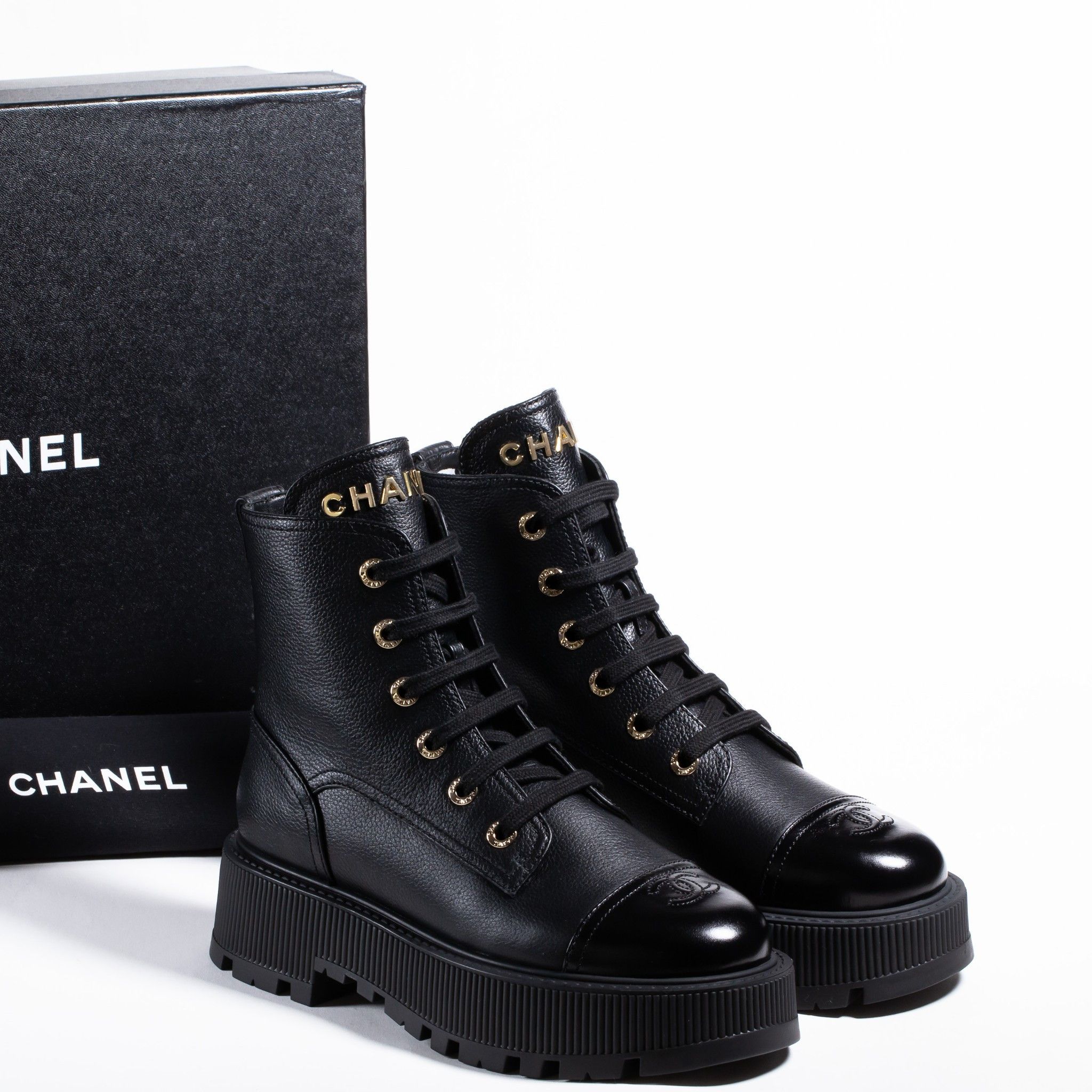 image of Chanel Ankle Boots in Black, Women's (Size 8)