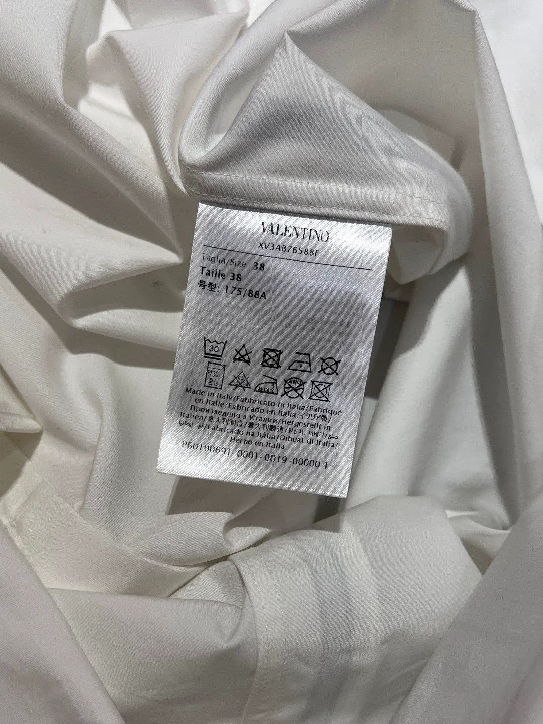 Valentino VALENTINO Men's White Cotton LS Shirt 37 Size US XXS / EU 40 - 7 Thumbnail