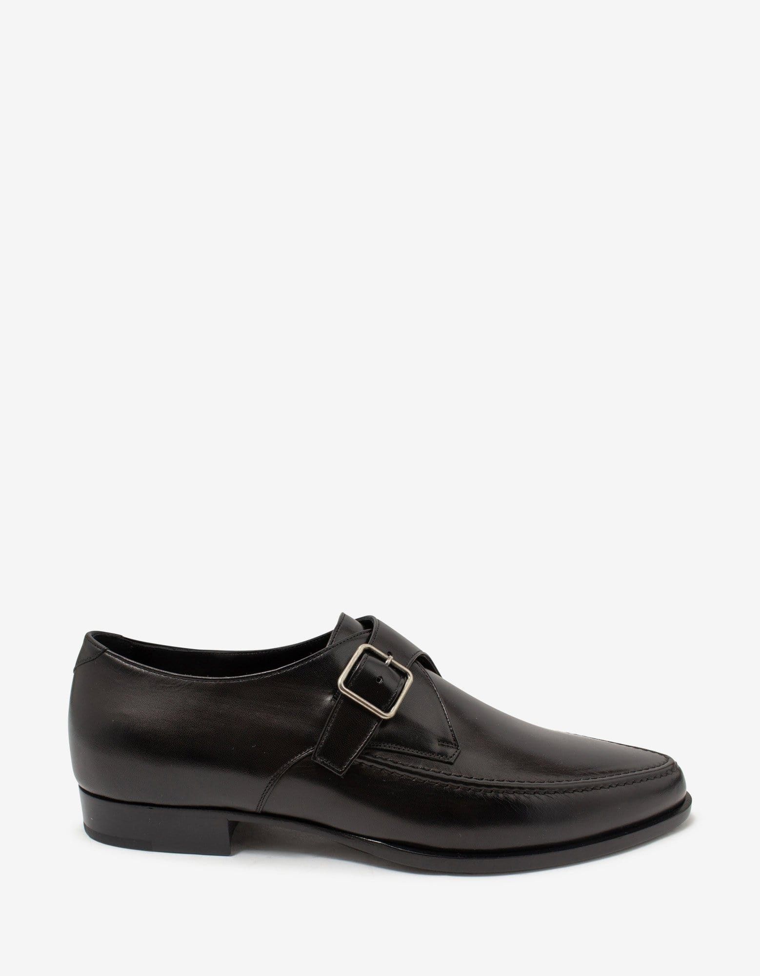 Saint Laurent Paris o1s1wg110825 632491 Marceau Monk Strap Leather Shoes Black Size US 12 / EU 45 - 1 Thumbnail