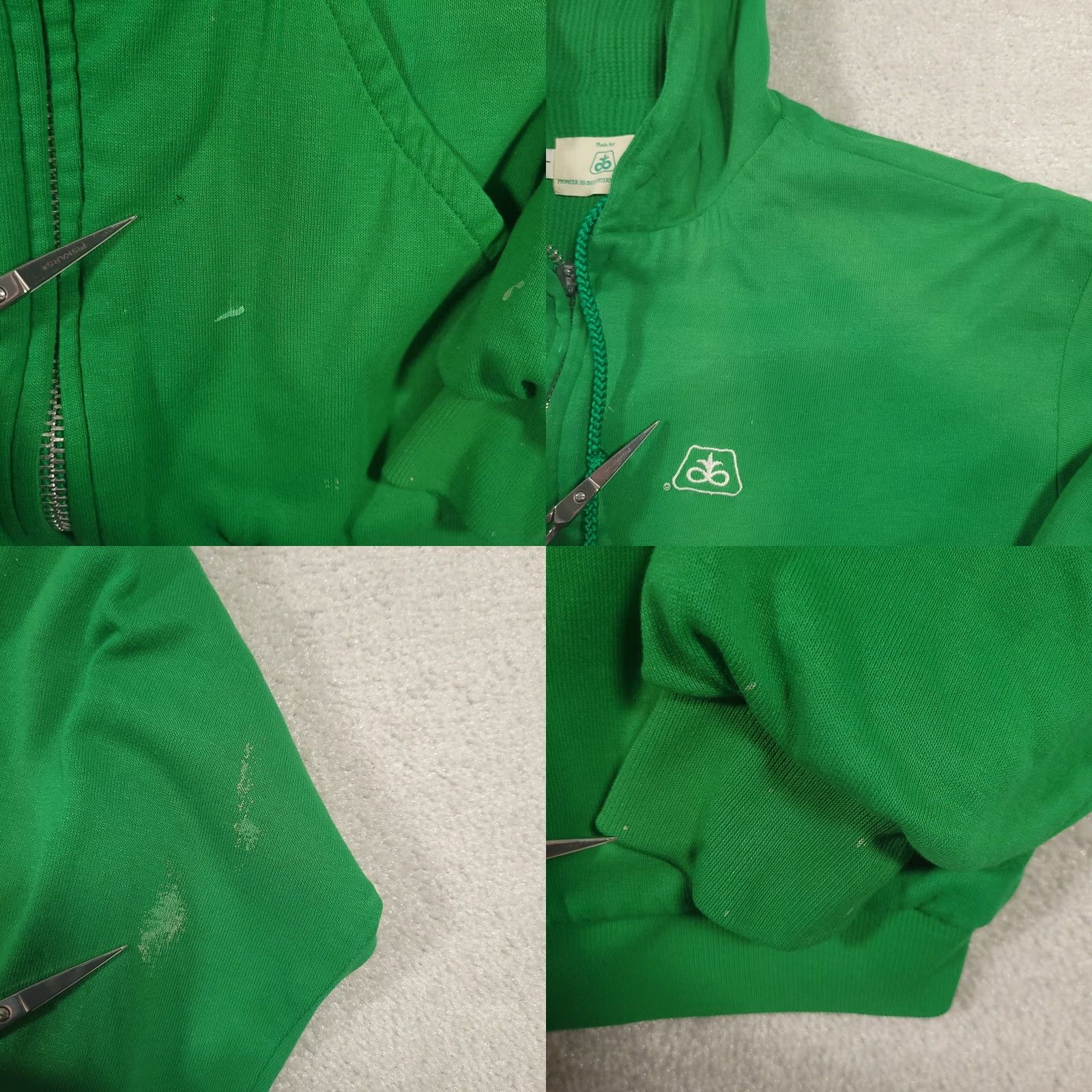 Vintage VINTAGE Pioneer Hi Bred Hoodie Mens L Green Full Zip Waffle Lined USA Logo Size US L / EU 52-54 / 3 - 8 Thumbnail