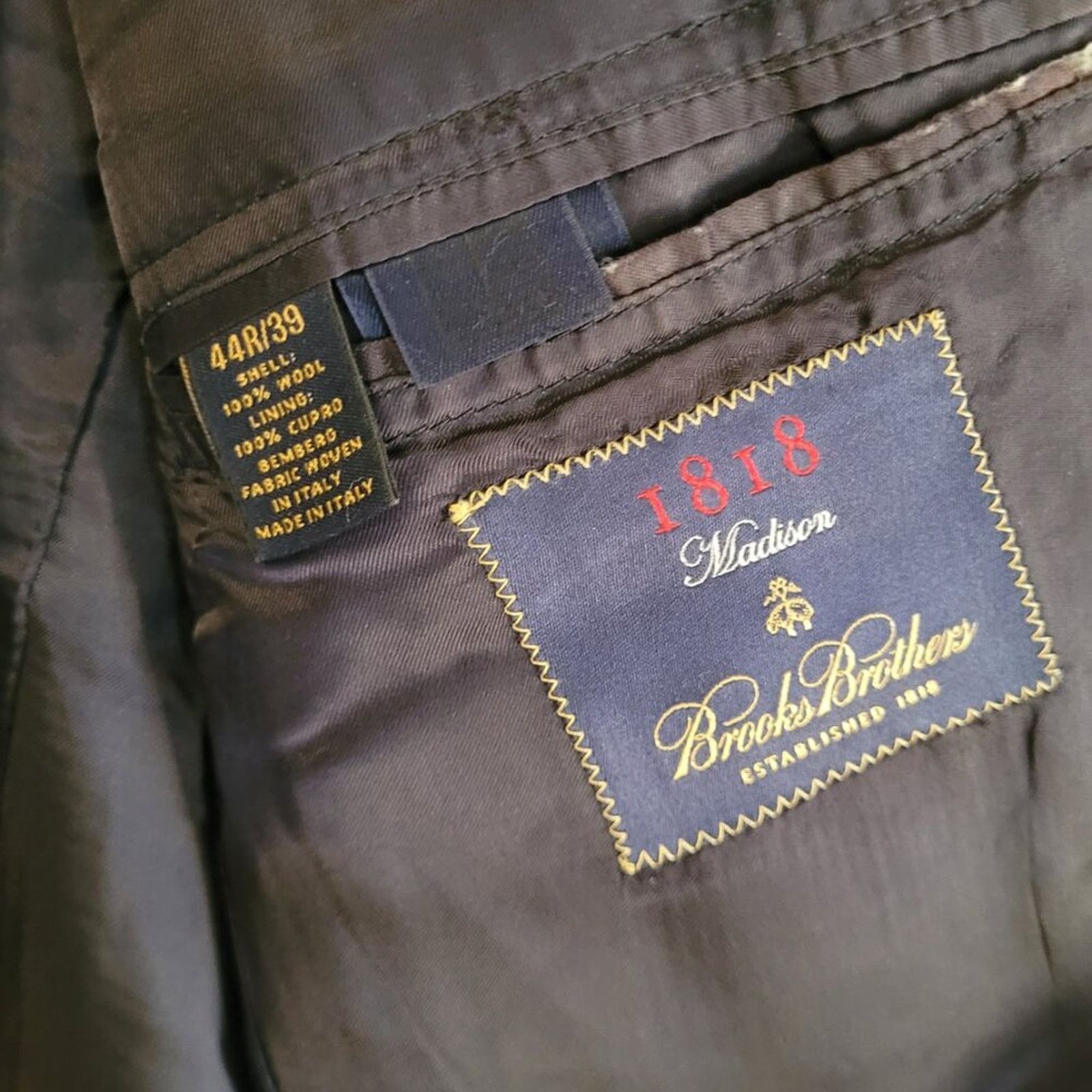 Brooks Brothers Brooks Brothers 1818 Pinstripe Suit Jacket 44R Made in Italy Size 44R - 5 Thumbnail