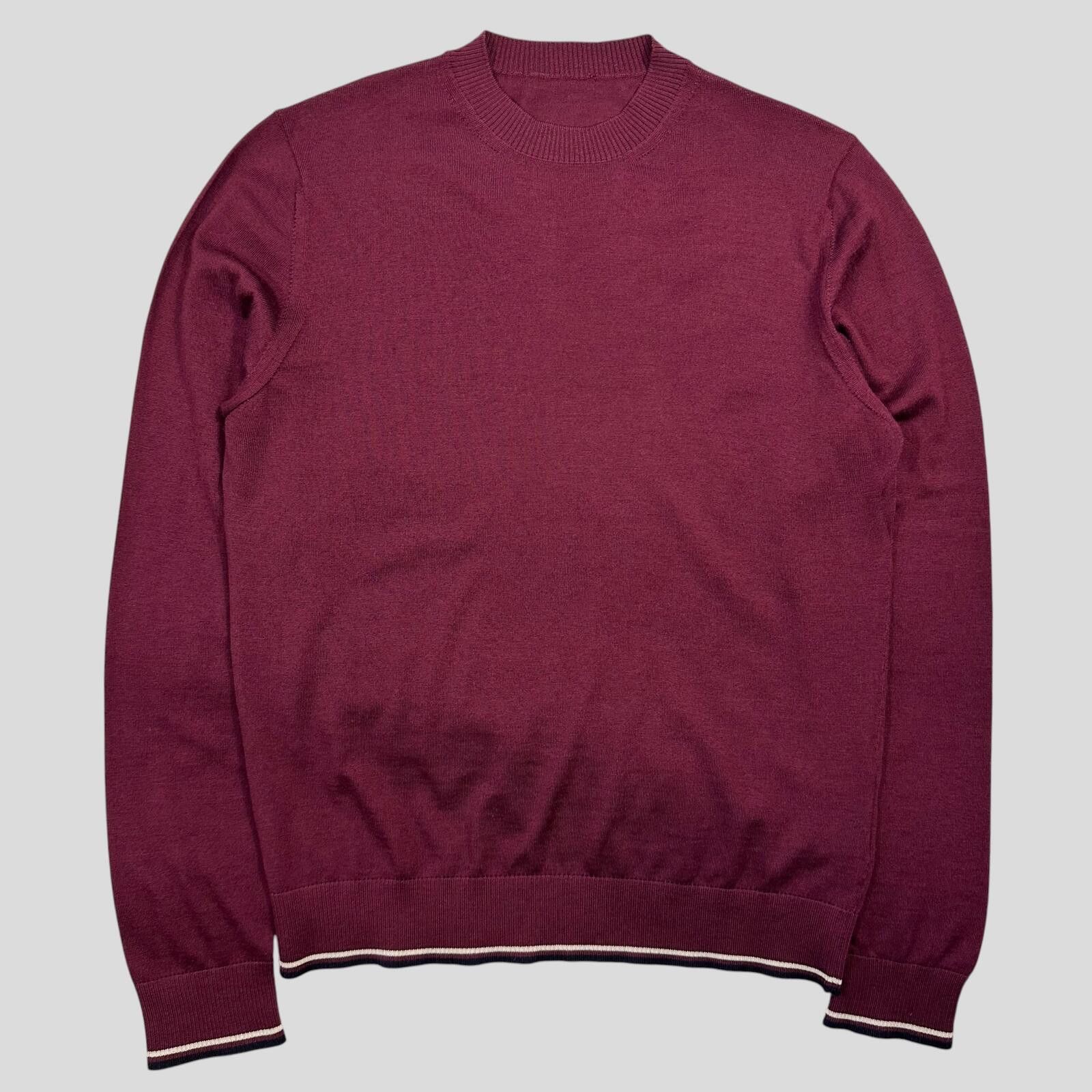 Prada Prada Milano 2018 Wine Ribbed Silk & Wool Knit Sweater - M Size US M / EU 48-50 / 2 - 1 Thumbnail