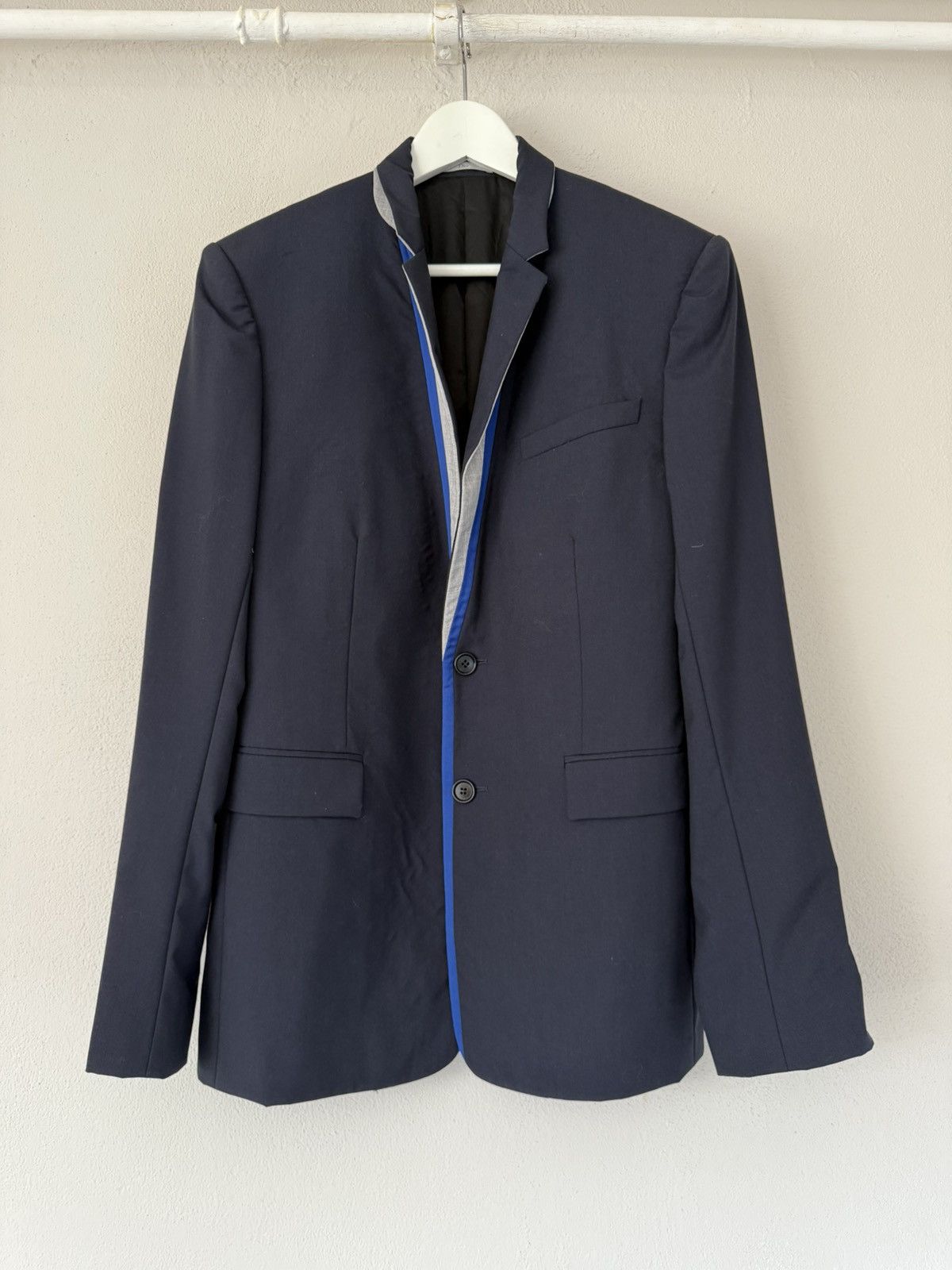 Wool Blazer with Contrast Trim Detailing