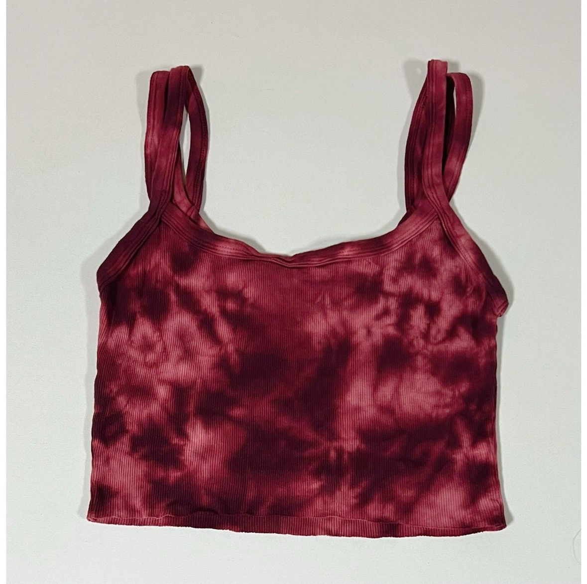 Japanese Brand Miley Cyrus Max Azria Red Tie Dye Crop Top Shirt Size L ♥️✨ Size L / US 10 / IT 46 - 3 Thumbnail
