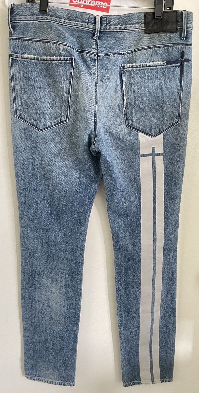 Rta RtA 34W Blue Jeans 3M reflective knee rip racing stripe Size US 34 / EU 50 - 3 Thumbnail