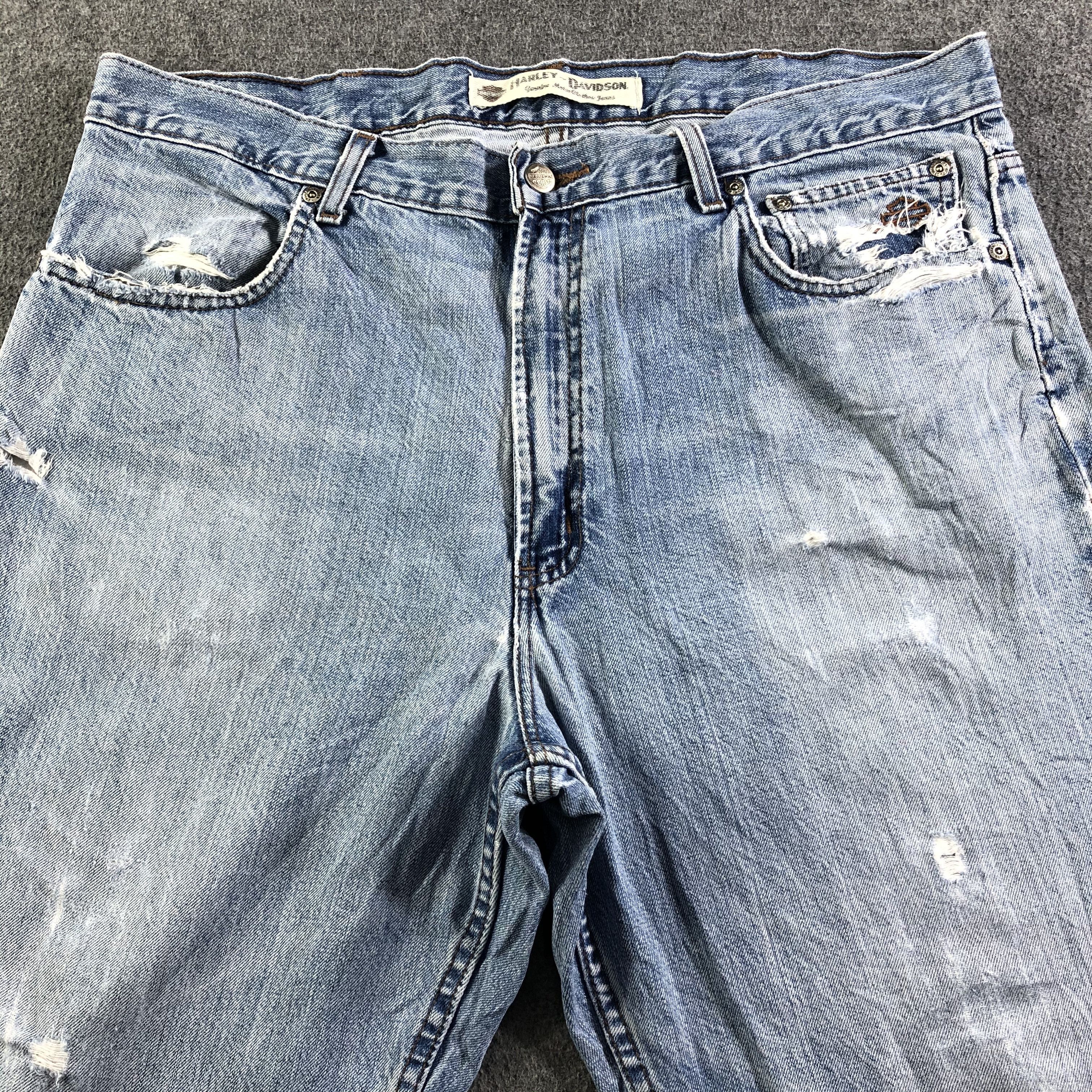 Harley Davidson Vintage Harley Davidson Jeans-J3768 Size US 39 - 3 Thumbnail