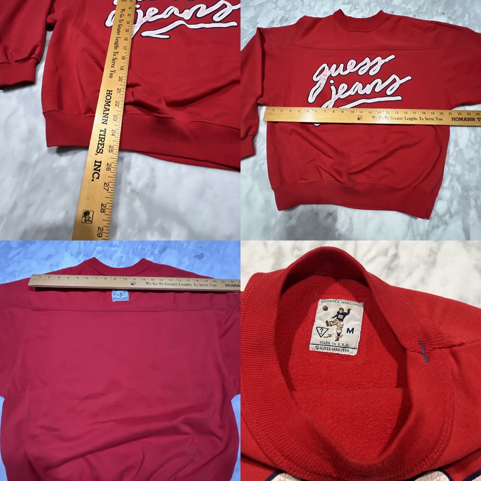 Guess VINTAGE GUESS Men Sweatshirt Crewneck Pullover Long Sleeve Men’s Medium Red Logo US Made Autumn Winter Fall Summer Spring Size US M / EU 48-50 / 2 - 8 Thumbnail