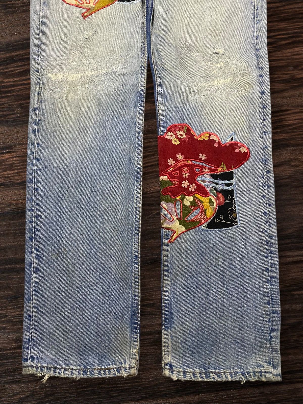 Kapital Vintage Japanese Brand Embroidery Diary Streetwear Jeans Size US 29 - 5 Thumbnail