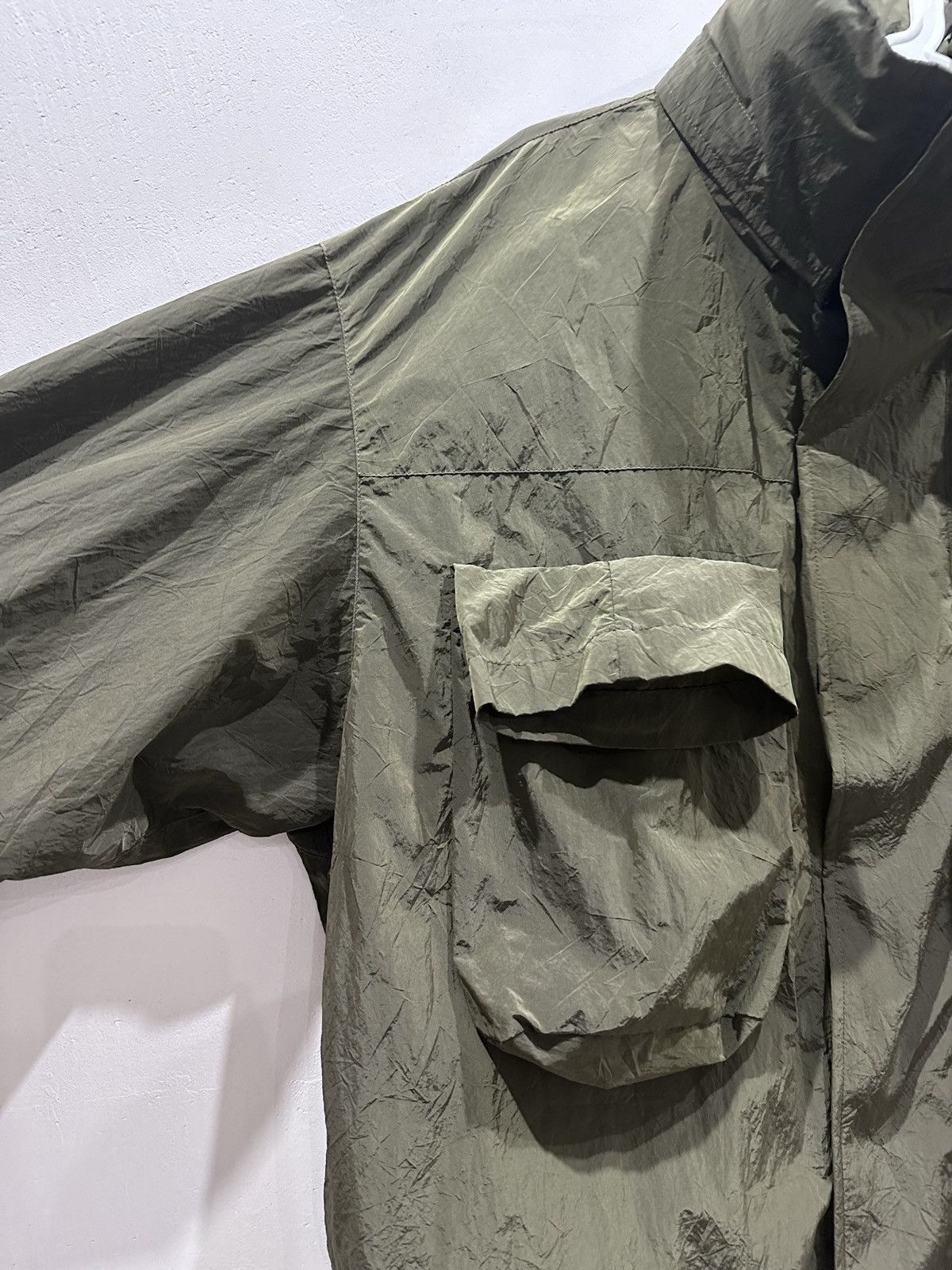 N.Hoolywood Metal Nylon Cropped Bomber Jacket Olive Size US L / EU 52-54 / 3 - 3 Thumbnail