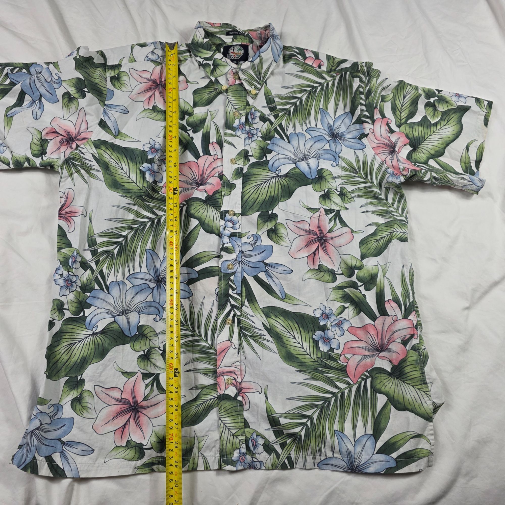 Reyn Spooner Reyn Spooner Classic Fit Mens Size XL Green White Floral Haw Size US XL / EU 56 / 4 - 8 Thumbnail