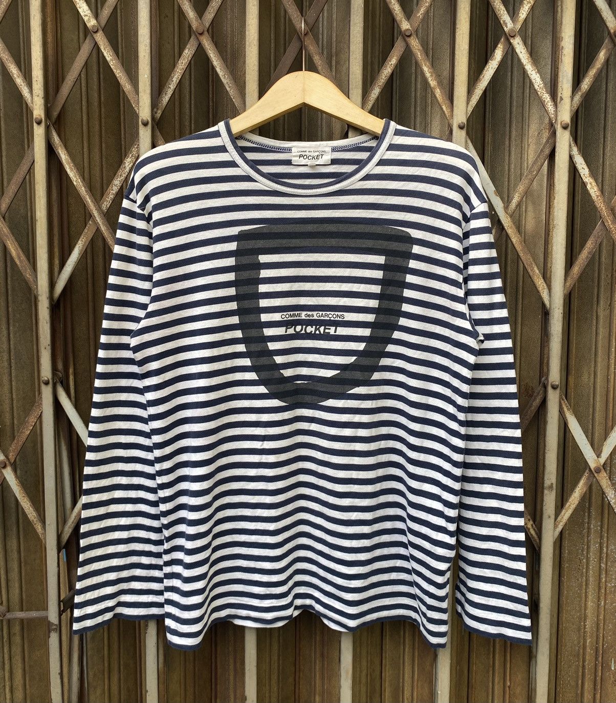 Comme des Garcons Vintage Comme des Garcons LS Strip Tee Size US XL / EU 56 / 4 - 1 Thumbnail