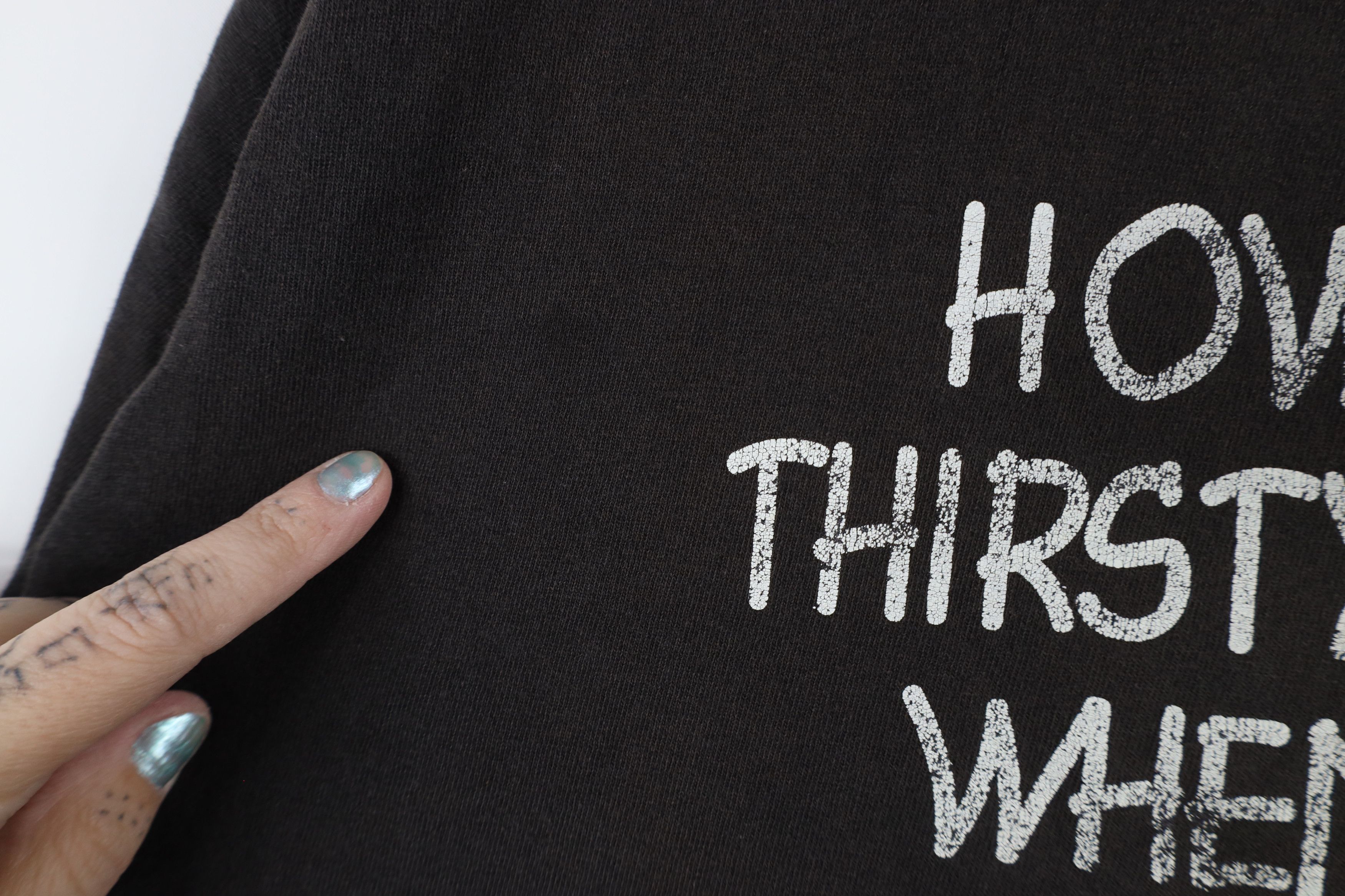 Vintage Vintage 90s Thirsty When I Drank So Much Last Night T-Shirt Size US XXL / EU 58 / 5 - 7 Thumbnail