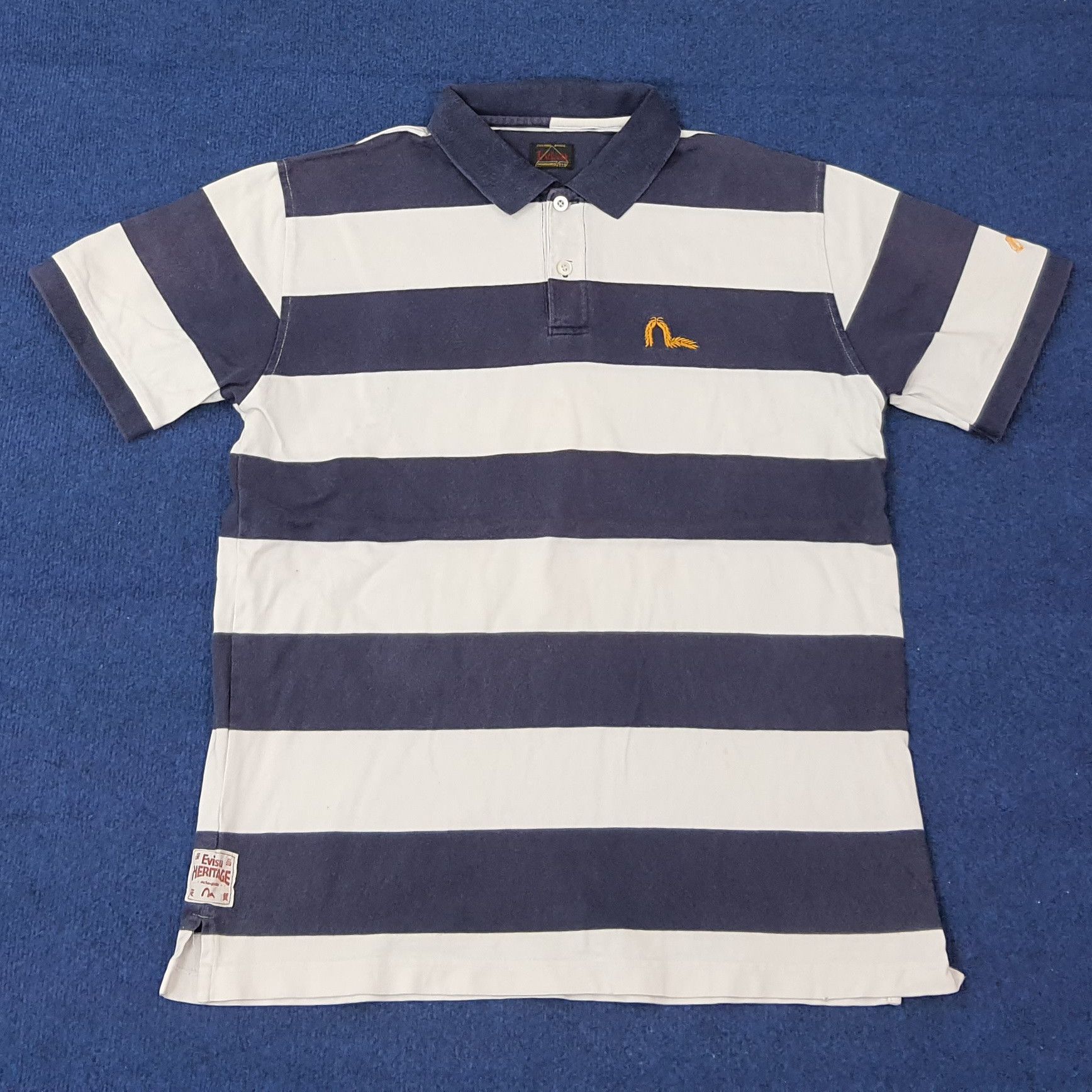 Evisu Vintage Evisu Heritage Japan Striped Polo Shirt C259N32 Size US L / EU 52-54 / 3 - 1 Thumbnail