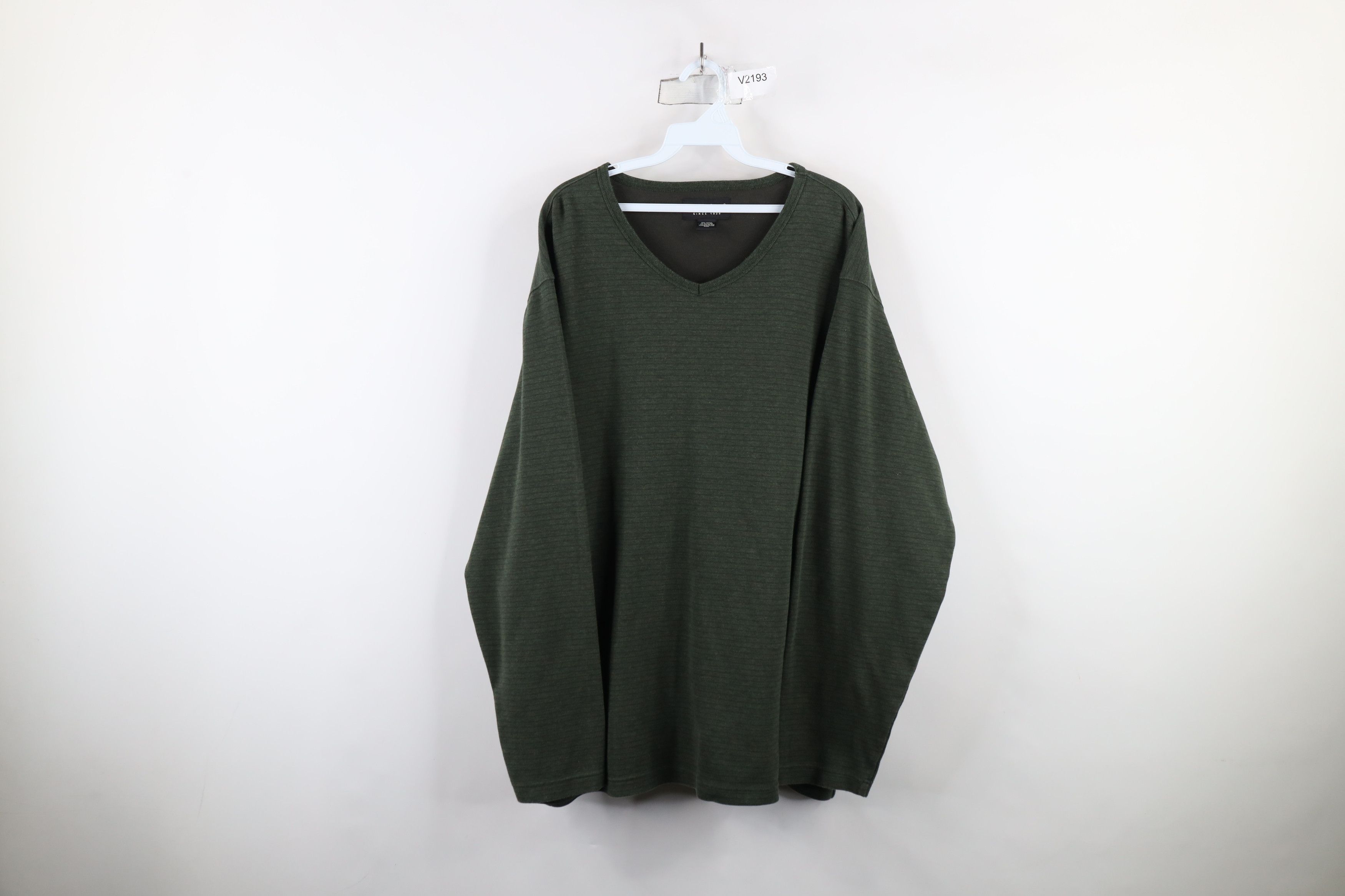 Eddie Bauer Vintage 90s Eddie Bauer Striped Long Sleeve V-Neck T-Shirt Size US XXL / EU 58 / 5 - 1 Thumbnail