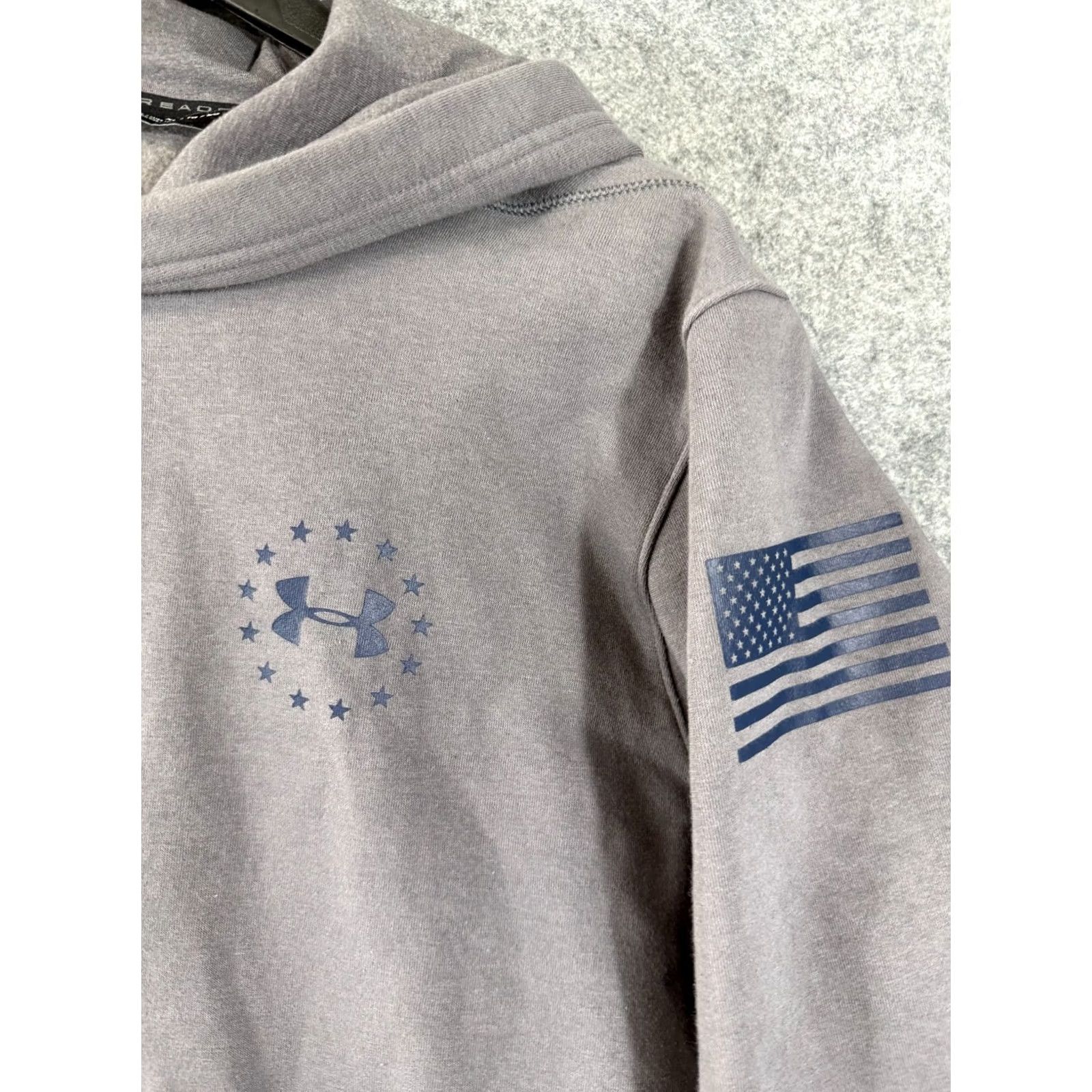 Under Armour Under Armour Hoodie Mens XL Gray Loose Threadborne Kangaroo Pocket Logo Breathable Pockets Pullover - 3.0 Size US XL / EU 56 / 4 - 5 Thumbnail