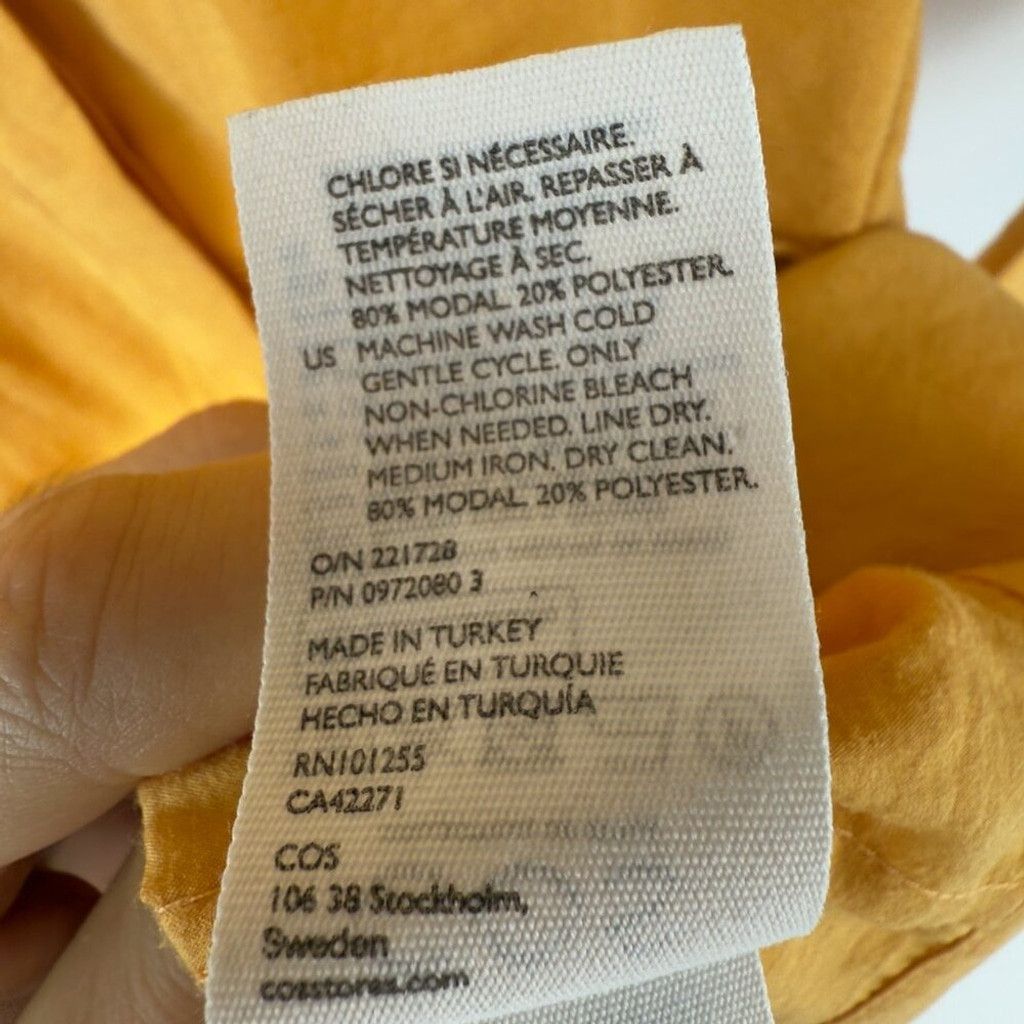 Cos COS Gathered Button Down Light Orange Shirt Dress Size 2 Size XS / US 0-2 / IT 36-38 - 8 Thumbnail