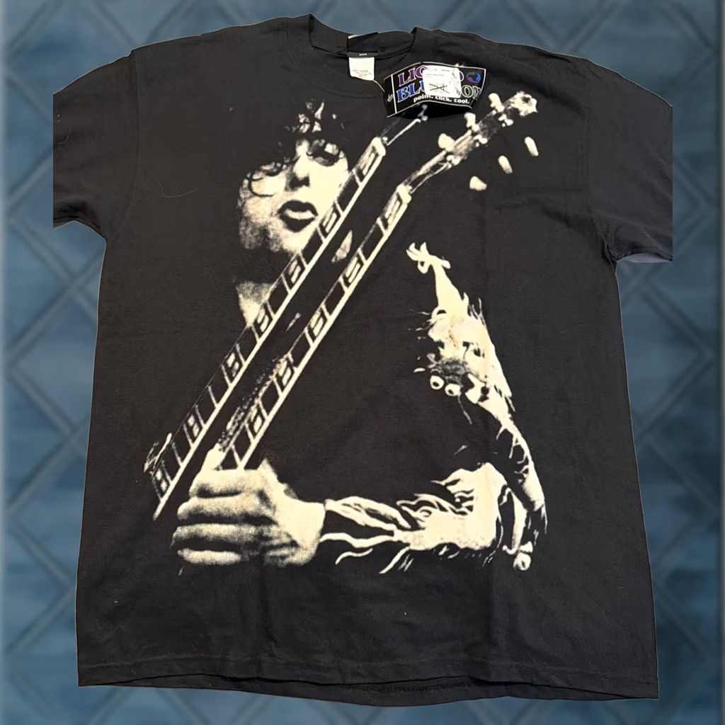 Liquid Blue VINTAGE Liquid Blue Shirt Jimmy Page Led Zeppelin T Shirt Men's XL Black Graphic Print Short Sleeve Crew Neck Band Mens Size US XL / EU 56 / 4 - 1 Thumbnail