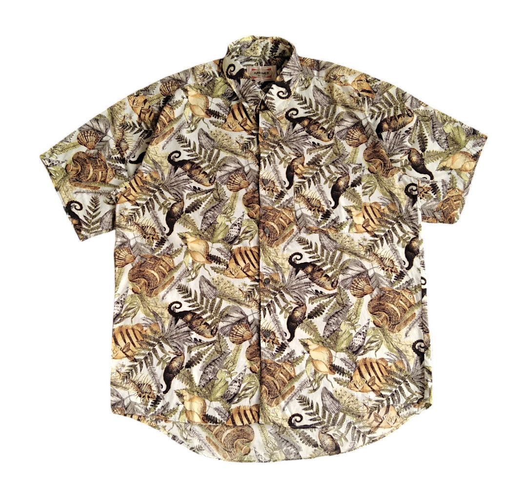 Other Vtg 80s Aprimer for men Floral hawaiian shirt Size US L / EU 52-54 / 3 - 1 Thumbnail