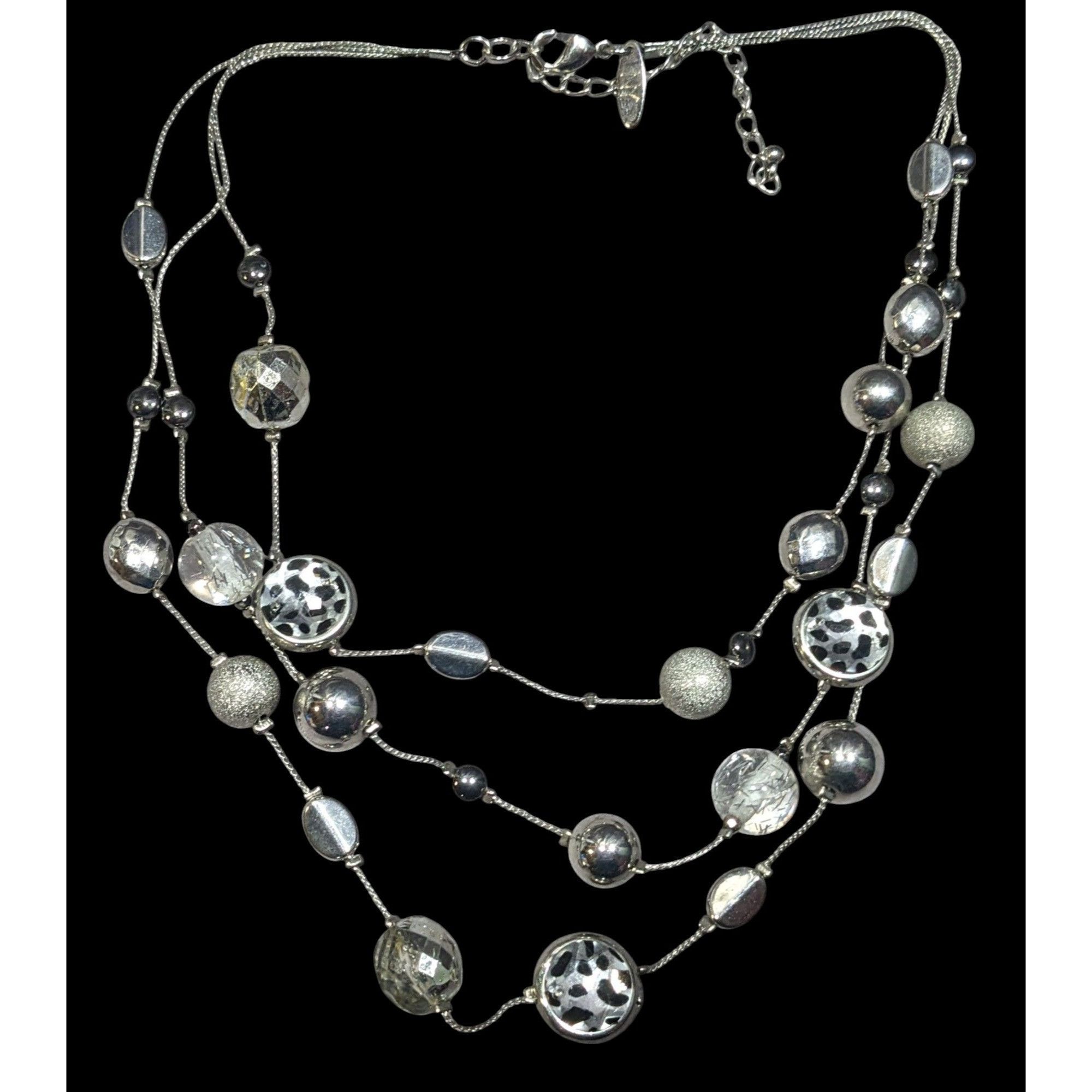 Other NY & Co Safari Glam Animal Print Silver Tone Layered Necklac Size ONE SIZE - 1 Thumbnail
