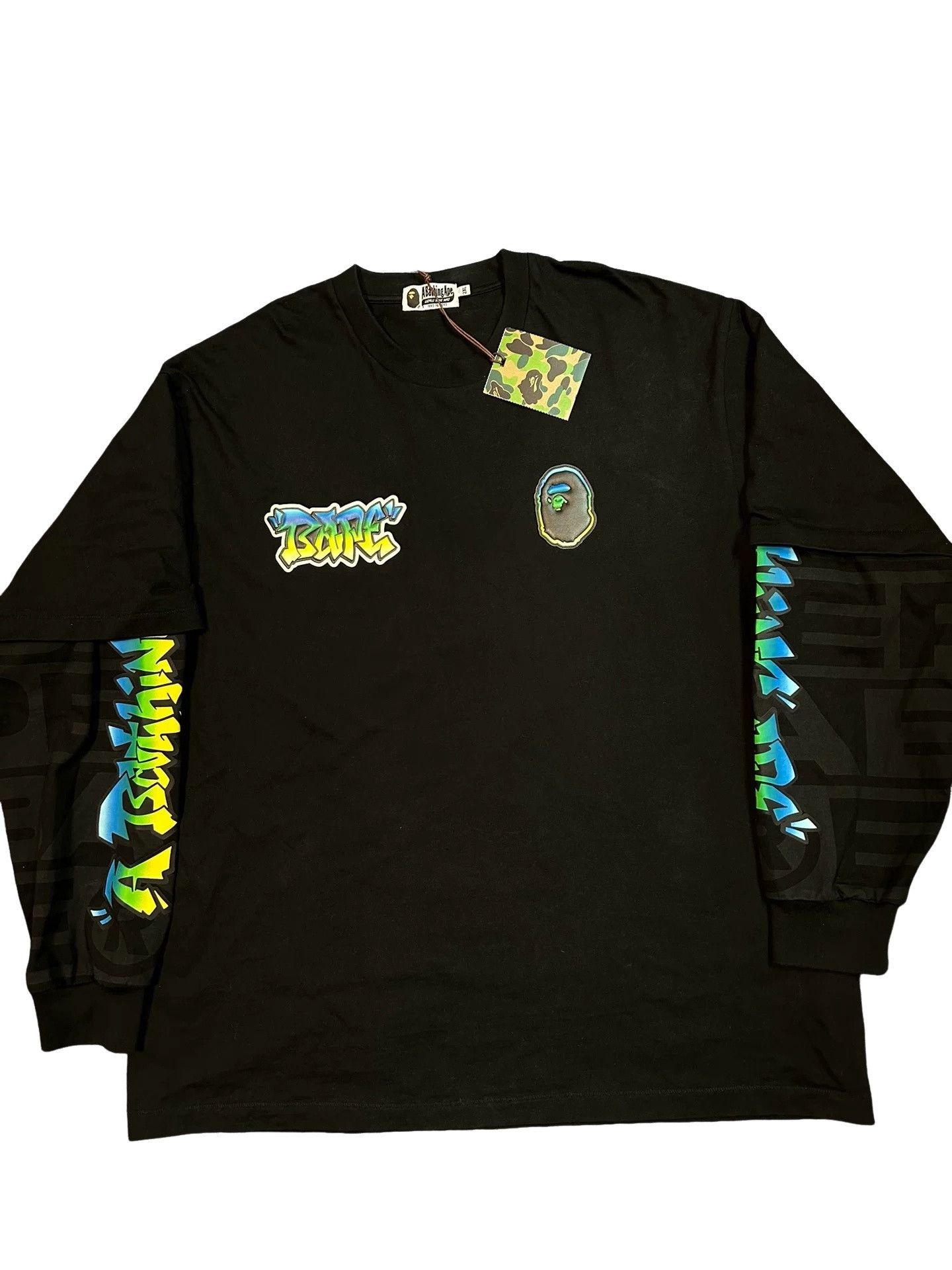 Bape A Bathing Ape BAPE Graffiti Graphic Long Sleeve T-Shirt XXL Size US XXL / EU 58 / 5 - 1 Thumbnail