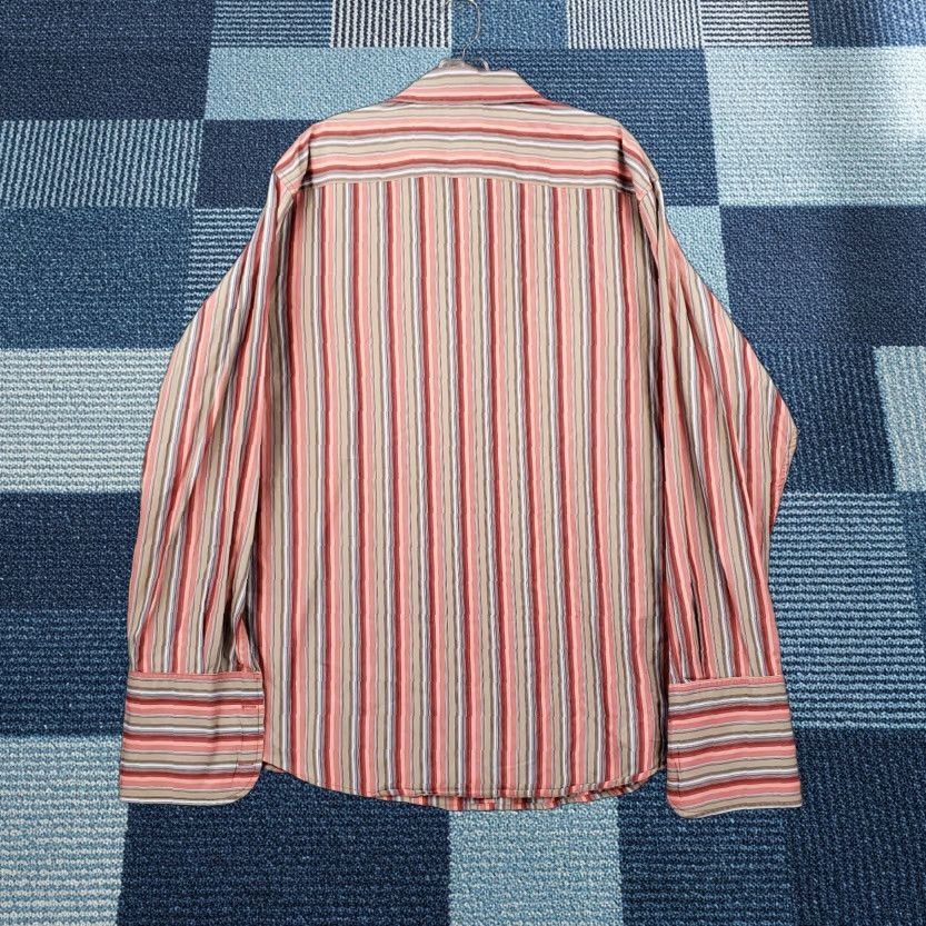 Liz Claiborne Claiborne Shirt Mens XL Red Striped Button-Up Long Sleeve Cotton Blend Casual Workplace Size US XL / EU 56 / 4 - 1 Thumbnail