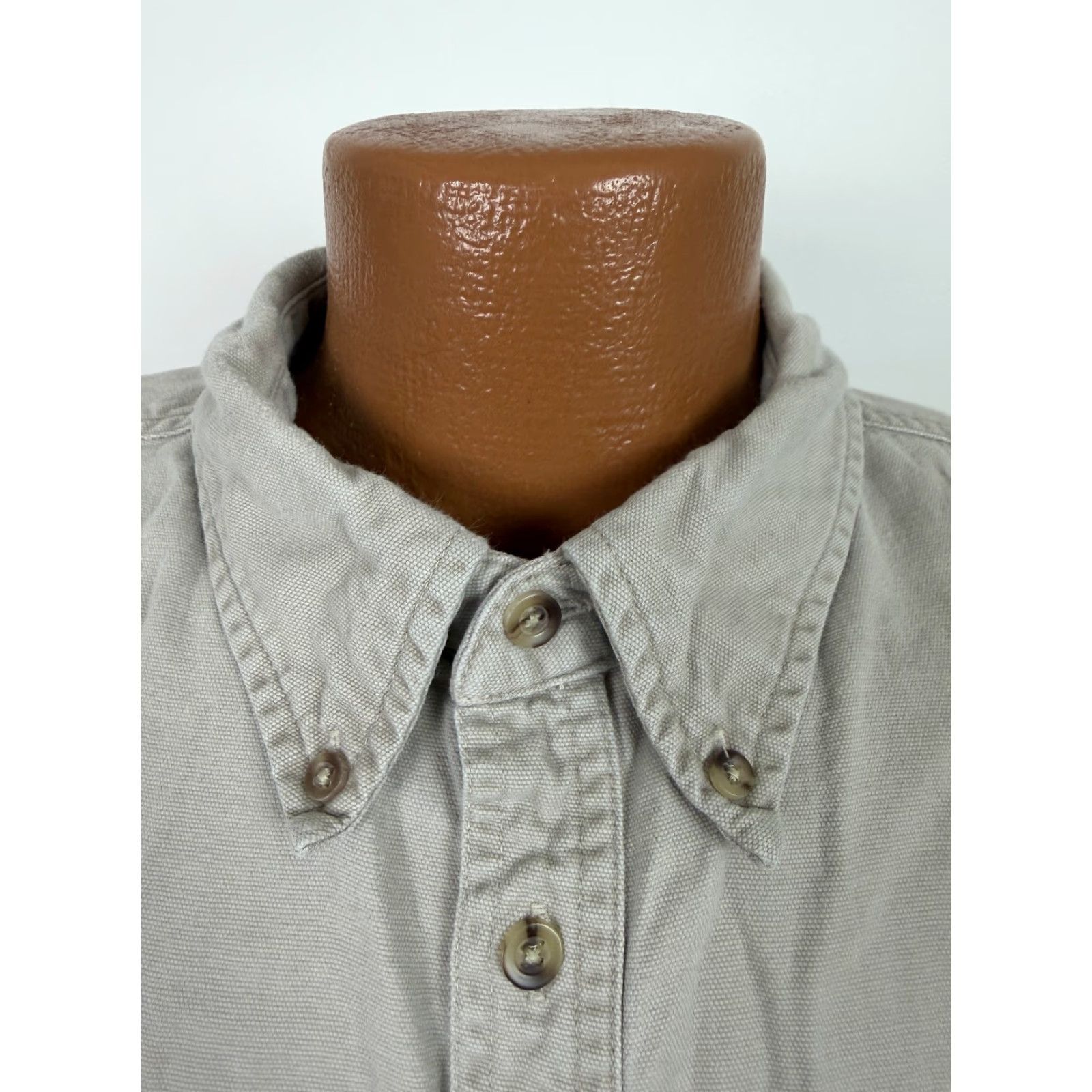 Cherokee VINTAGE Cherokee Shirt Men XL Canvas Heavyweight 90s Beige Button-Up Collared Long Sleeve Pockets 90s Grunge Outdoor Travel Workwear Mens Size US XL / EU 56 / 4 - 3 Thumbnail