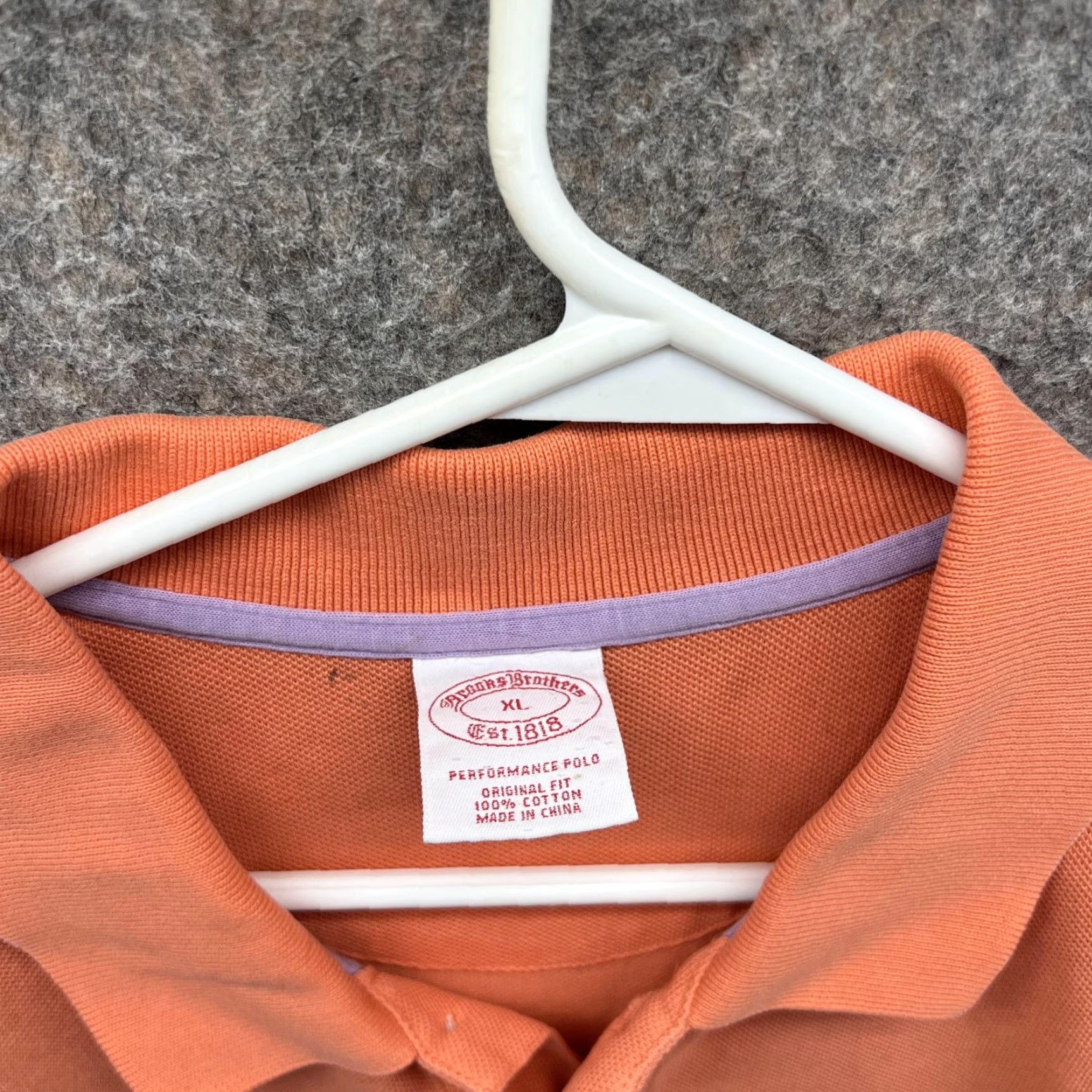 Brooks Brothers Brooks Brothers Polo Shirt Men XL Orange Solid Short Sleeve Button Collared Logo Shirt Length 32 in Size US XL / EU 56 / 4 - 6 Thumbnail