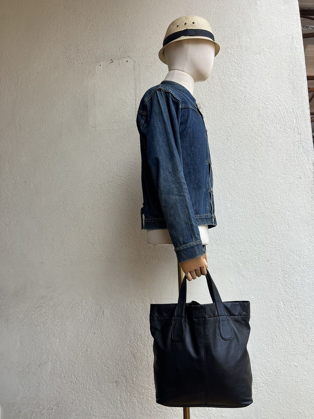 Yohji Yamamoto Yohji Yamamoto Y’s for Living Black Leather Mini Tote Bag Size ONE SIZE - 23 Thumbnail