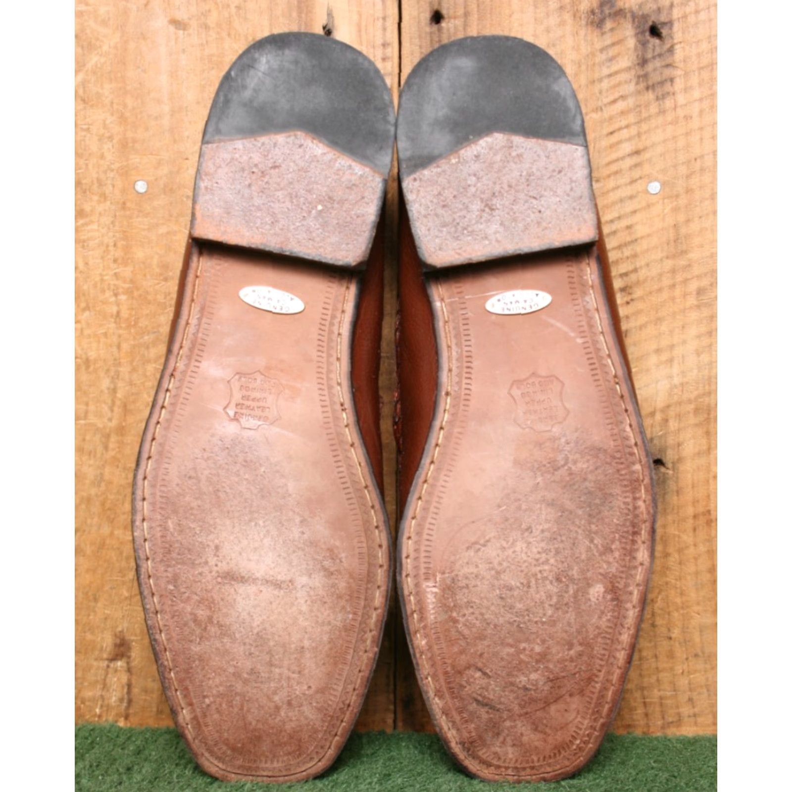 Vintage Brass Boot Dress Loafer M Slip On Cognac Leather Tassel Brown 13M Men Shoes Size US 13 / EU 46 - 6 Thumbnail