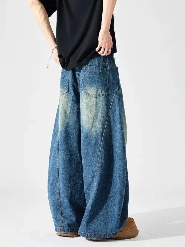 Japanese Brand Retro loose wide leg cat whisker jeans Size US 32 / EU 48 - 3 Thumbnail